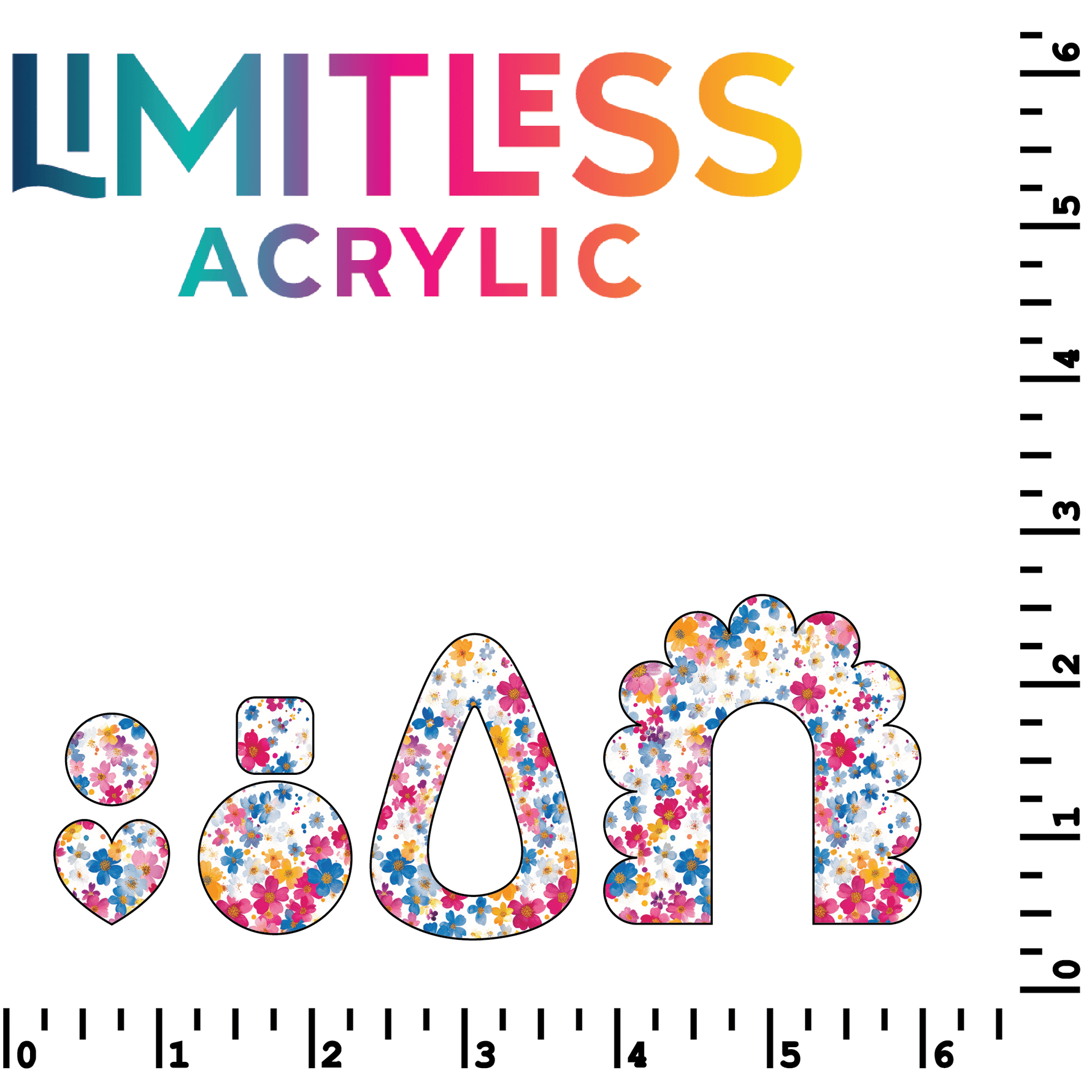P1197 | Primary Floral Pattern Acrylic Sheets - CMB Pattern Acrylic