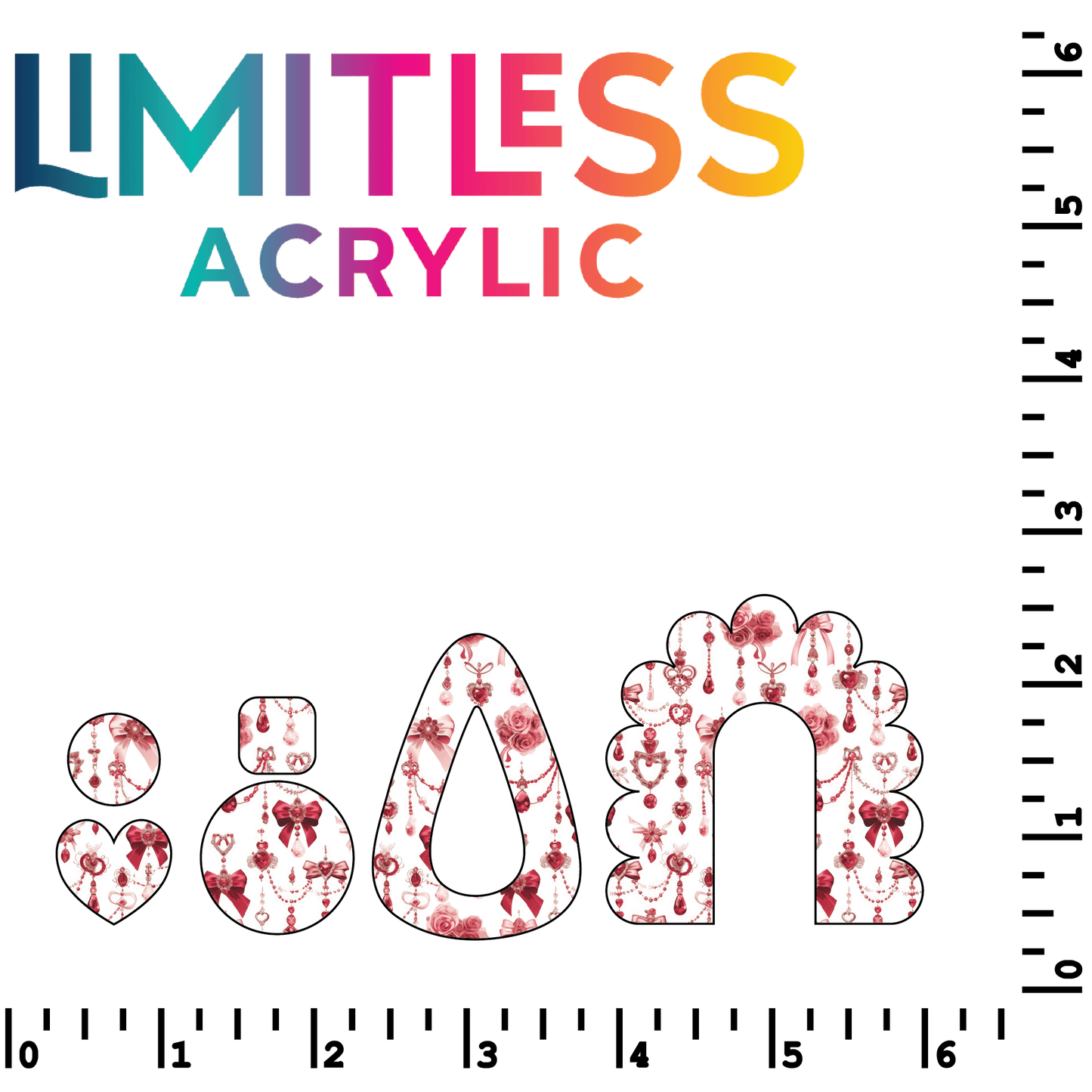 P1201 | Red Bows & Ribbons Pattern Acrylic Sheets - CMB Pattern Acrylic