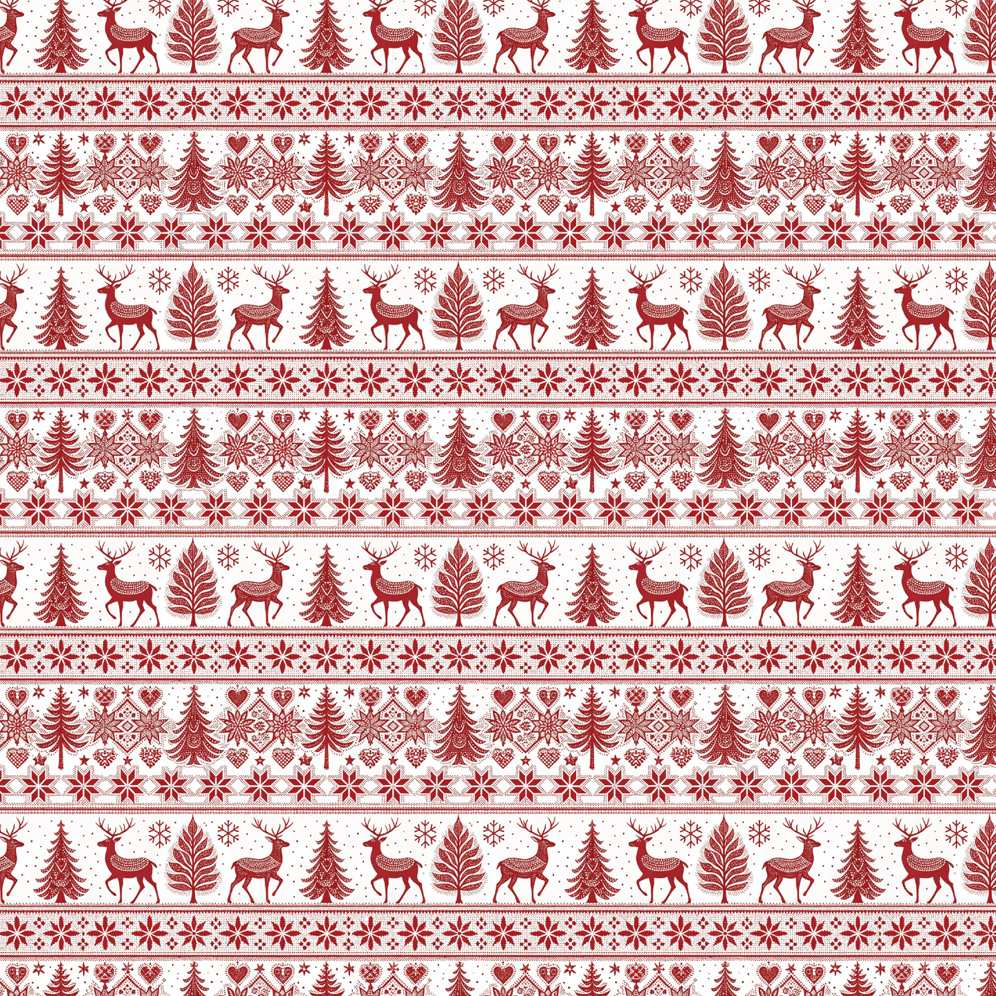 P1204 | Red Nordic Winter Pattern Acrylic Sheets - CMB Pattern Acrylic