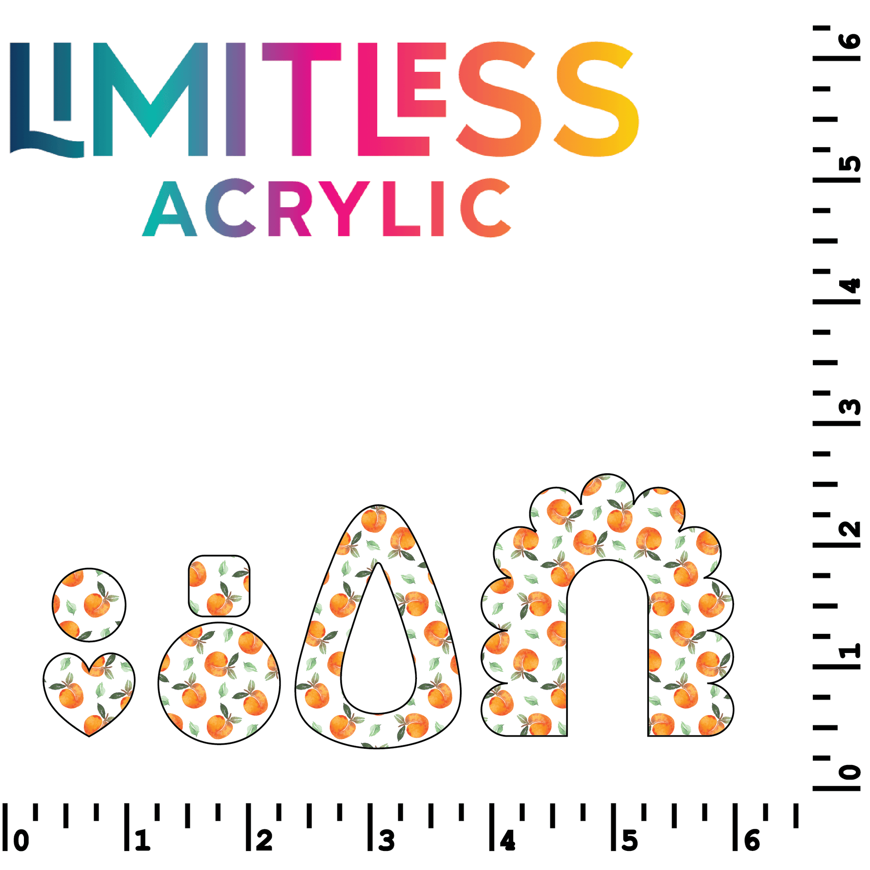 P1223 | Itty Bitty Peaches Pattern Acrylic Sheets - CMB Pattern Acrylic
