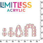 P1231 | Pink Pointsettia & Confetti Pattern Acrylic Sheets - CMB Pattern Acrylic