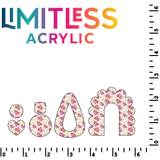 P1231 | Pink Pointsettia & Confetti Pattern Acrylic Sheets - CMB Pattern Acrylic