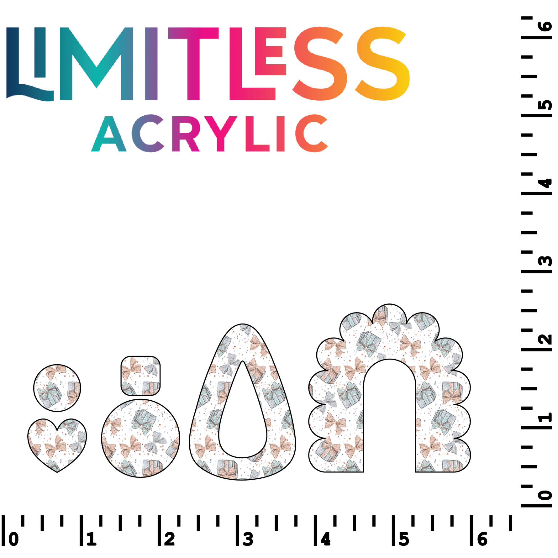 P1233 | Presents, Bows, & Confetti Pattern Acrylic Sheets - CMB Pattern Acrylic