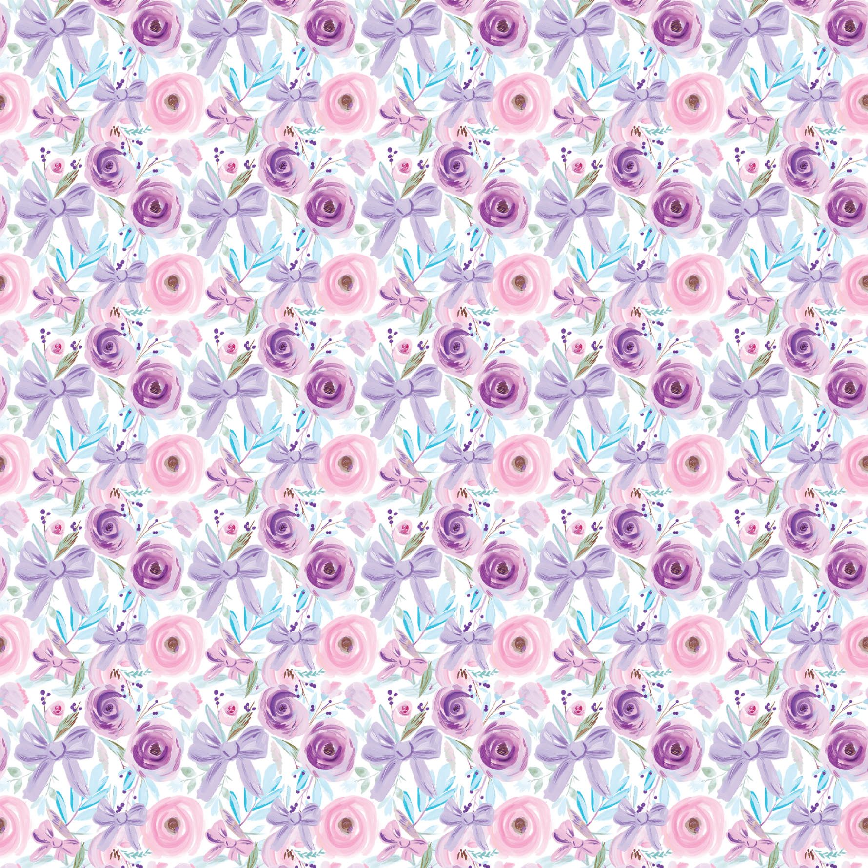 P1234 | Purple Floral & Bows Pattern Acrylic Sheets - CMB Pattern Acrylic