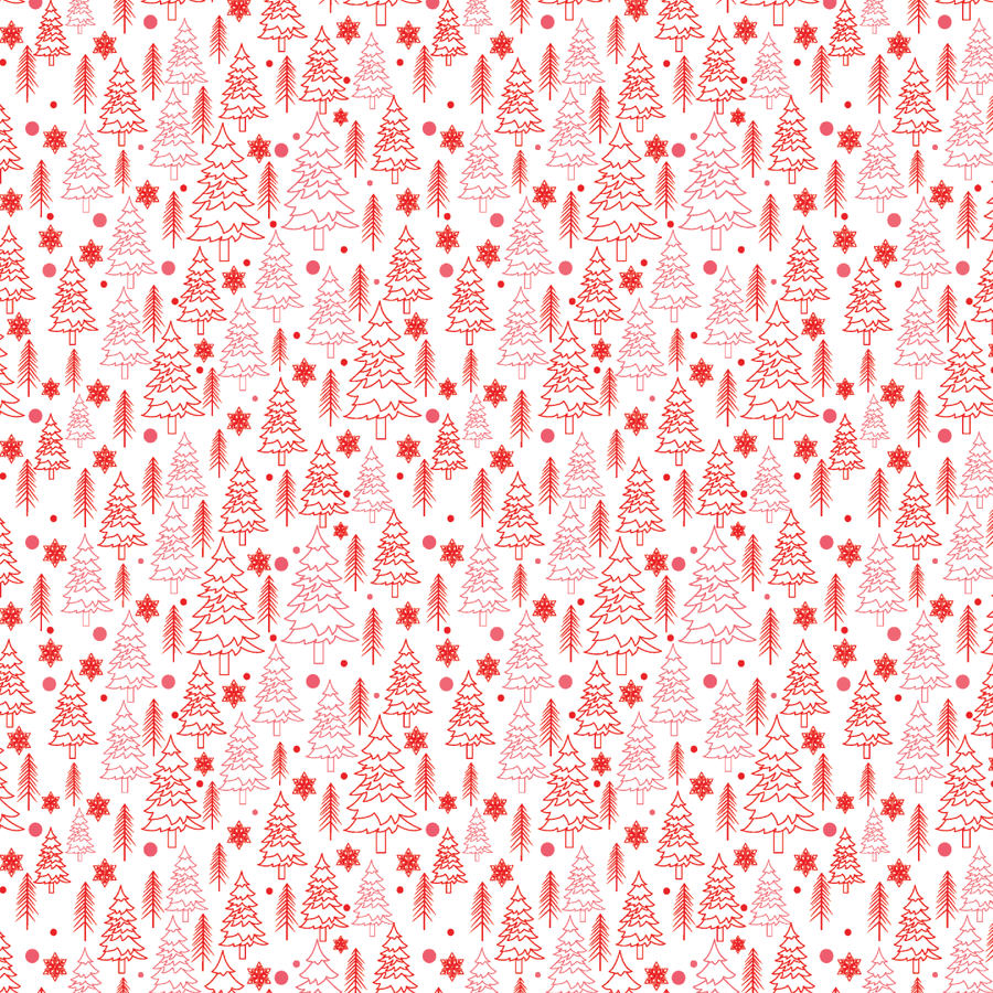 P1236 | Red Christmas Tree Line Art Pattern Acrylic Sheets - CMB Pattern Acrylic