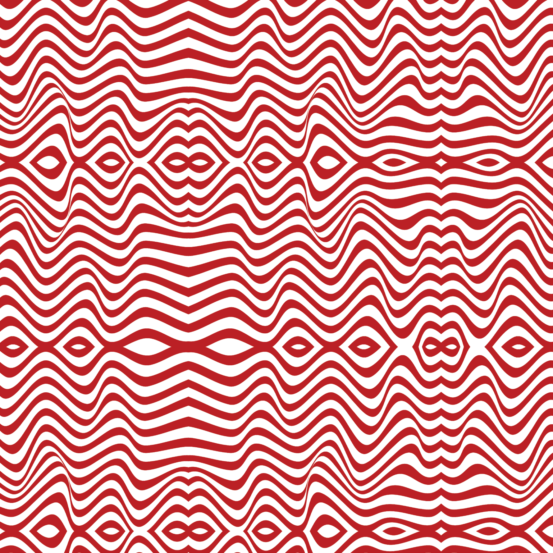 P1240 | Wavy Red Lines Pattern Acrylic Sheets - CMB Pattern Acrylic