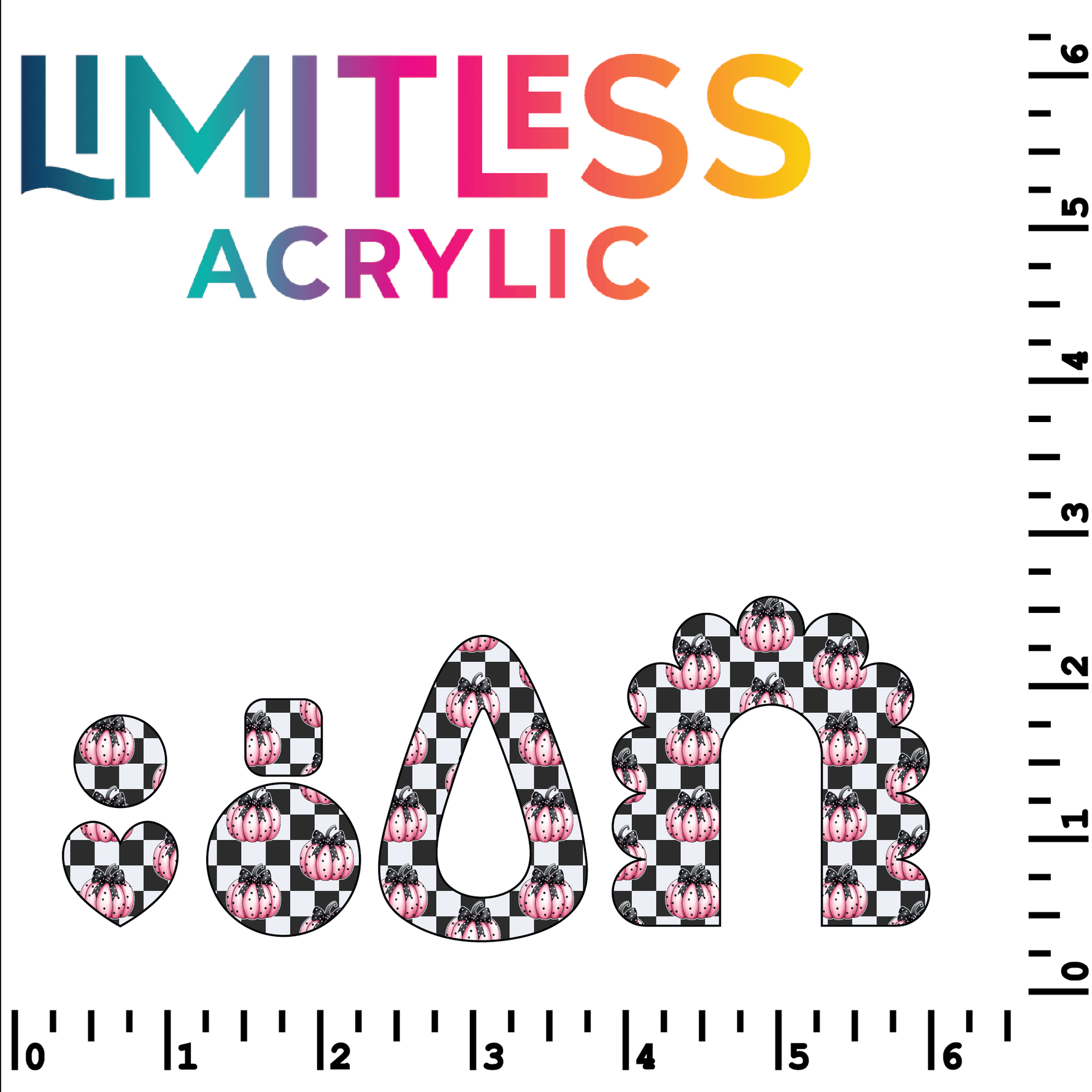 P1252 | Checkered Pink & Black Pumpkins Pattern Acrylic Sheets - Patterns