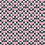 P1252 | Checkered Pink & Black Pumpkins Pattern Acrylic Sheets - Patterns