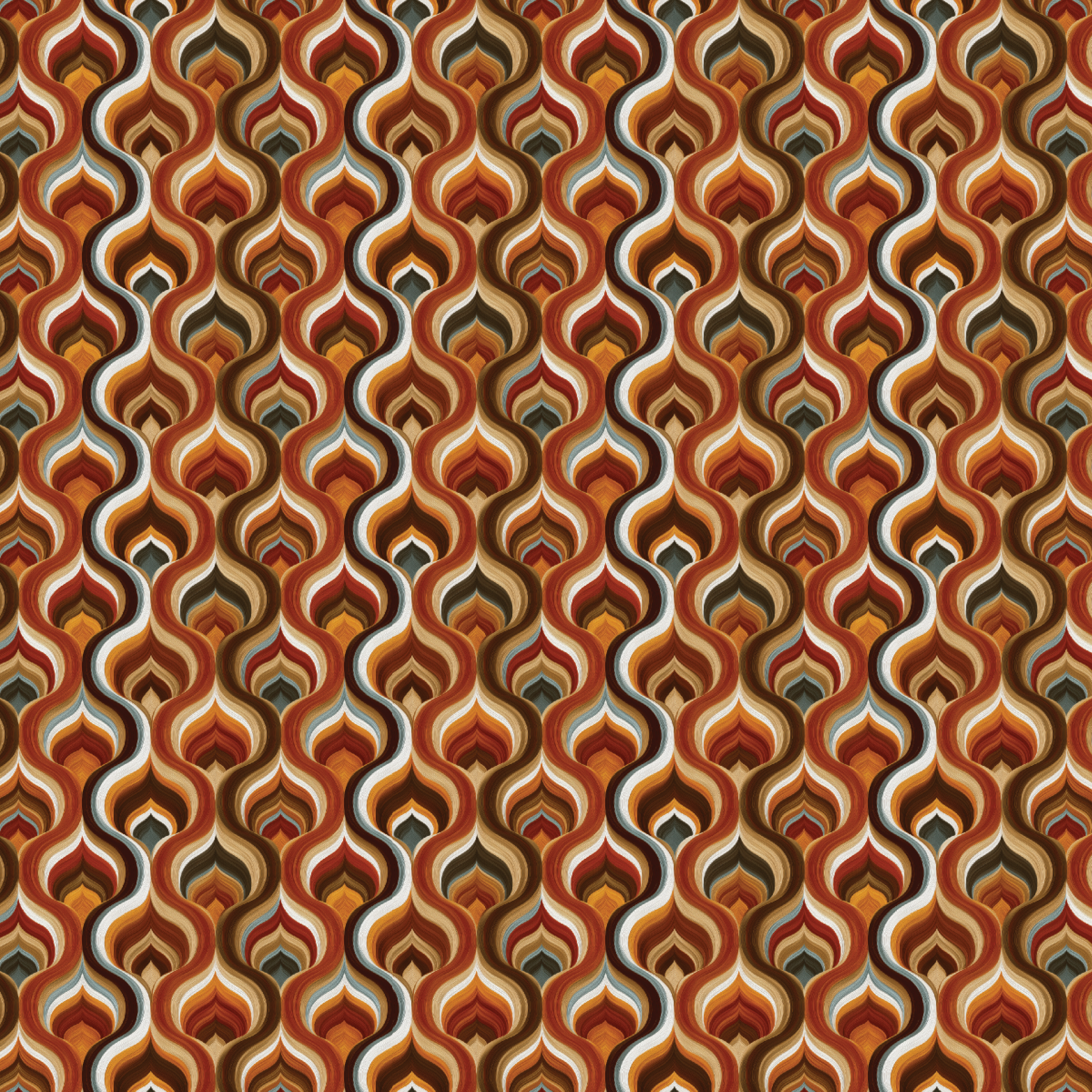 P1264 | Retro Autumn 2 Pattern Acrylic Sheets - Patterns