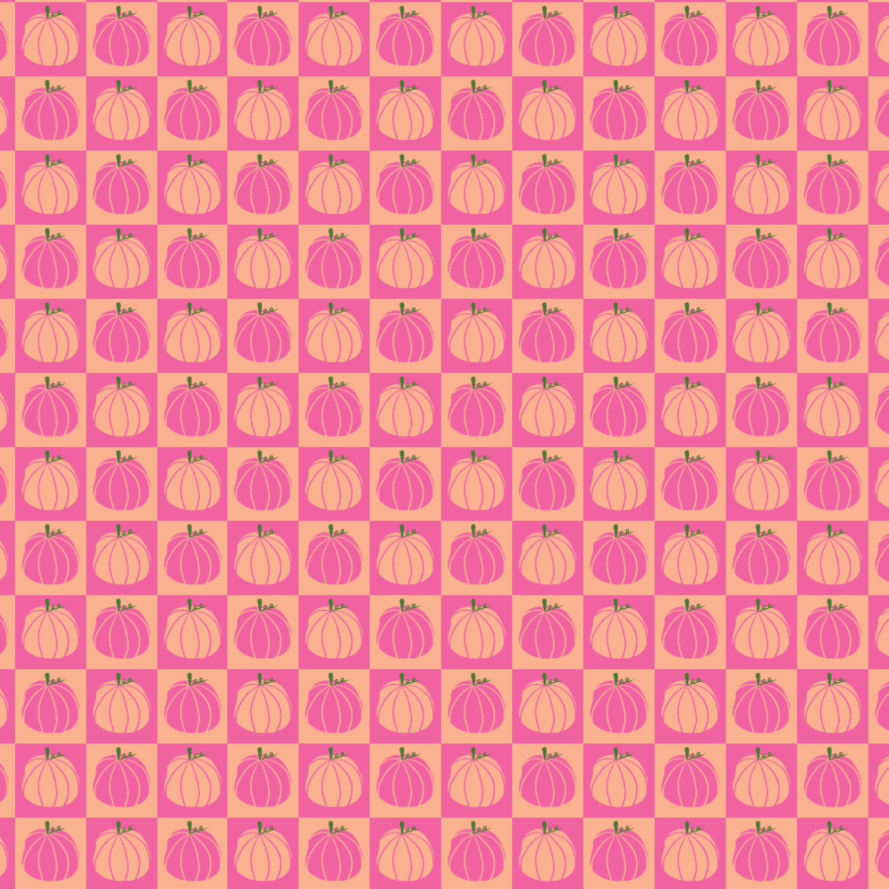 P1306 | Pink Checkered Pumpkins Pattern Acrylic Sheets - Patterns