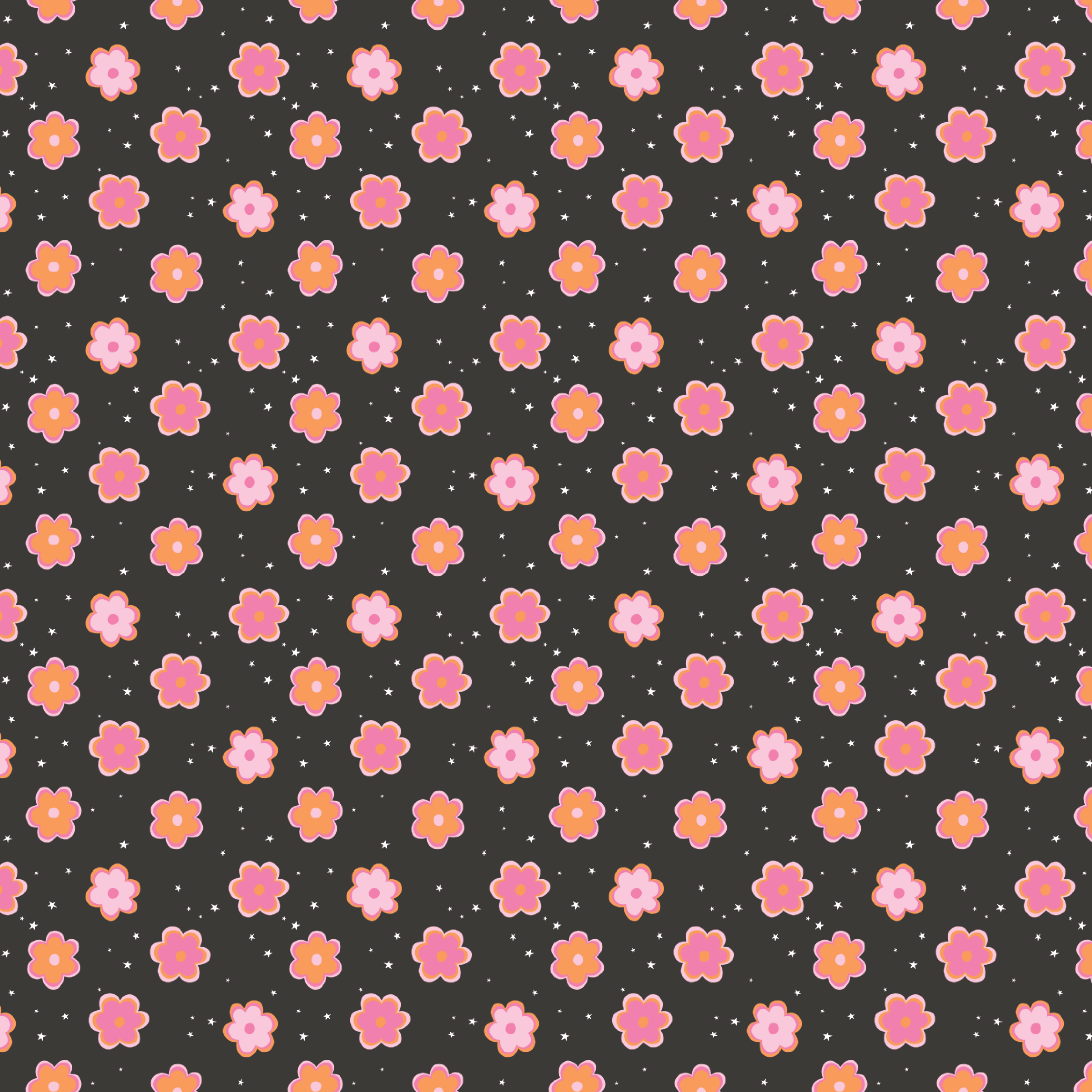 P1307 | Pink Orange Flower Pattern Acrylic Sheets - Patterns