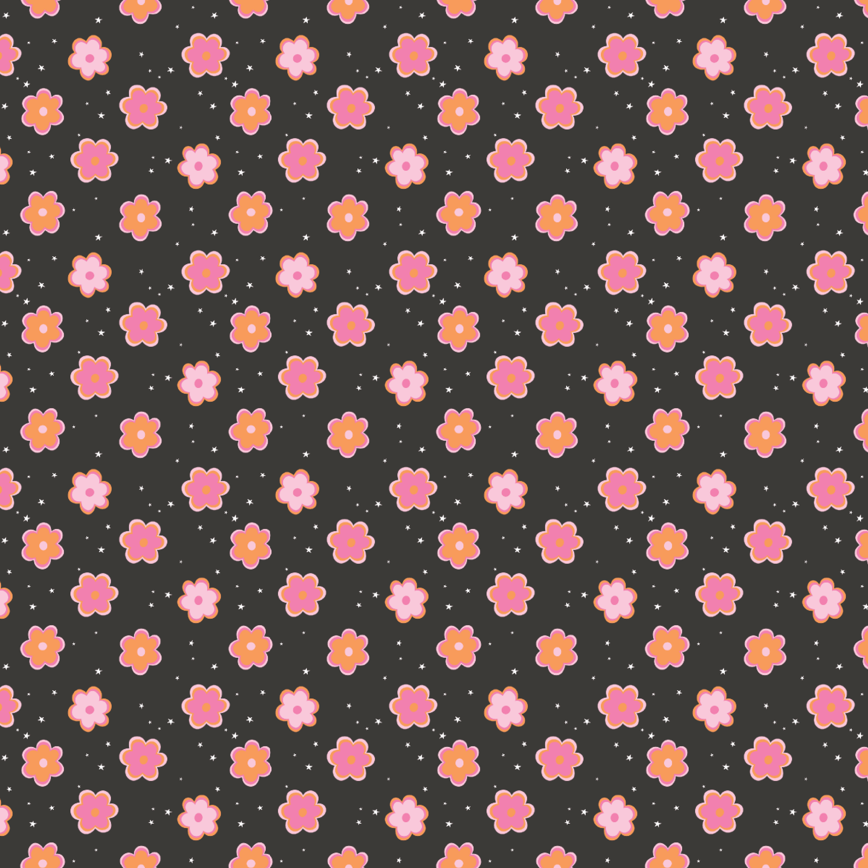 P1307 | Pink Orange Flower Pattern Acrylic Sheets - Patterns