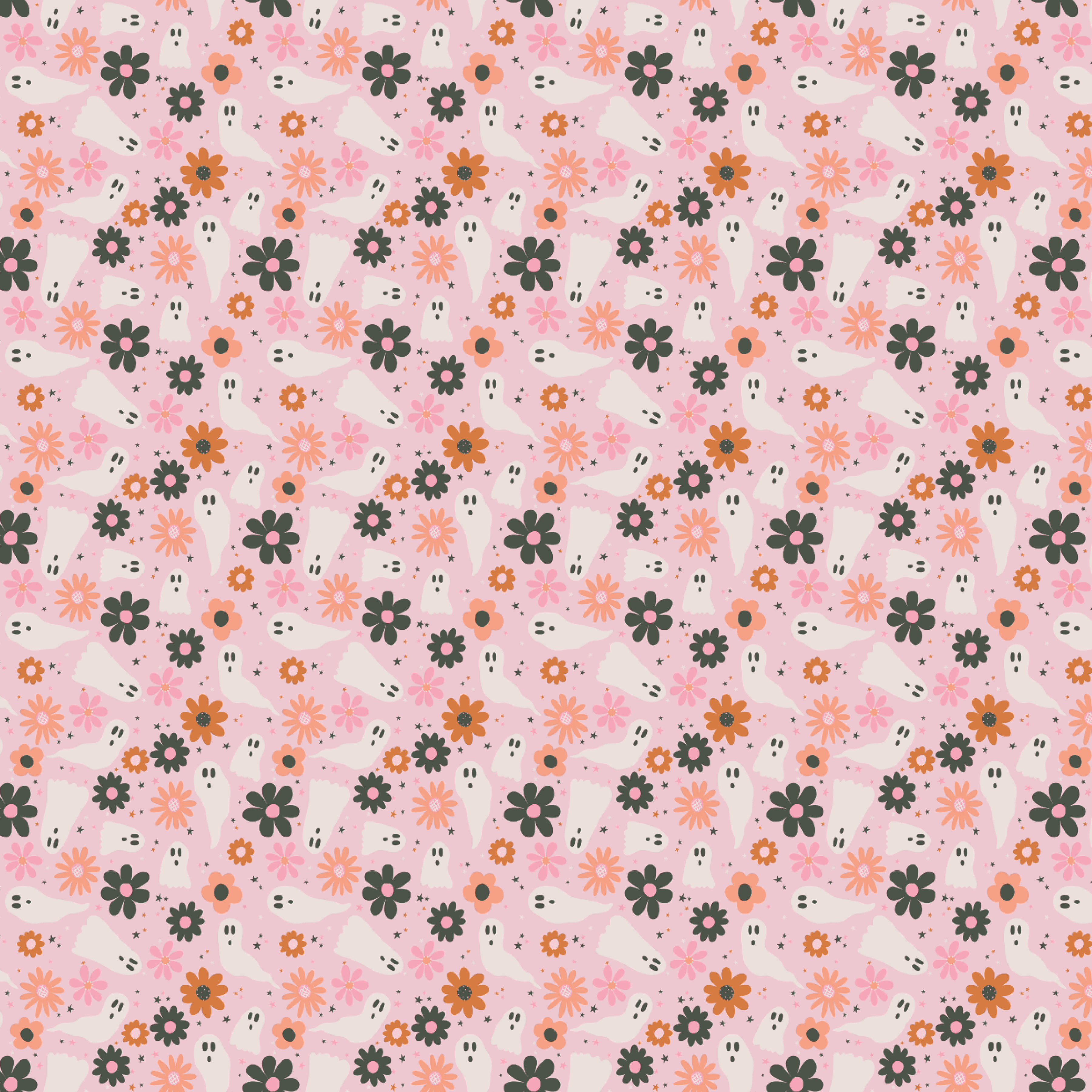 P1308 | Pink Orange Flower 2 Pattern Acrylic Sheets - Patterns