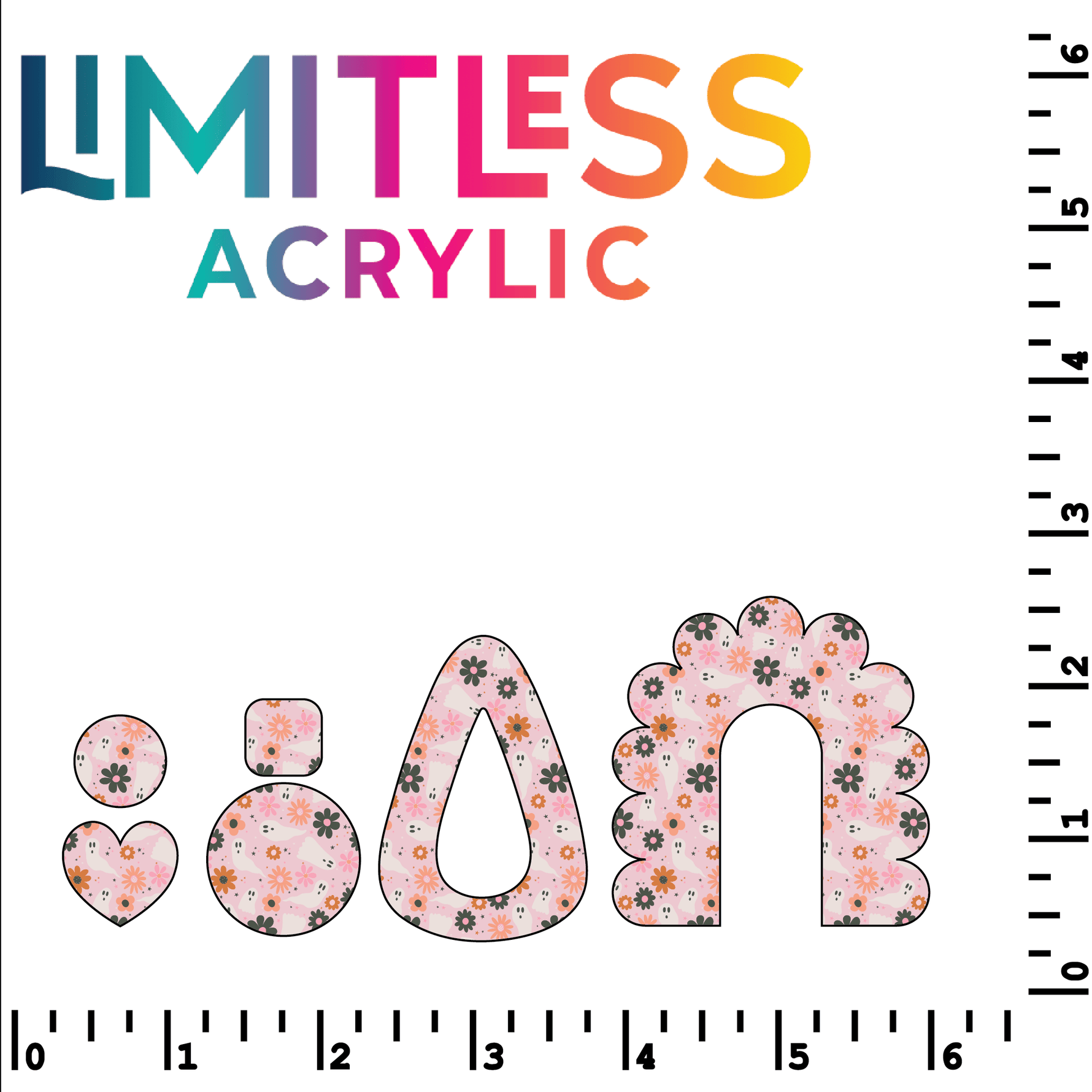 P1308 | Pink Orange Flower 2 Pattern Acrylic Sheets - Patterns