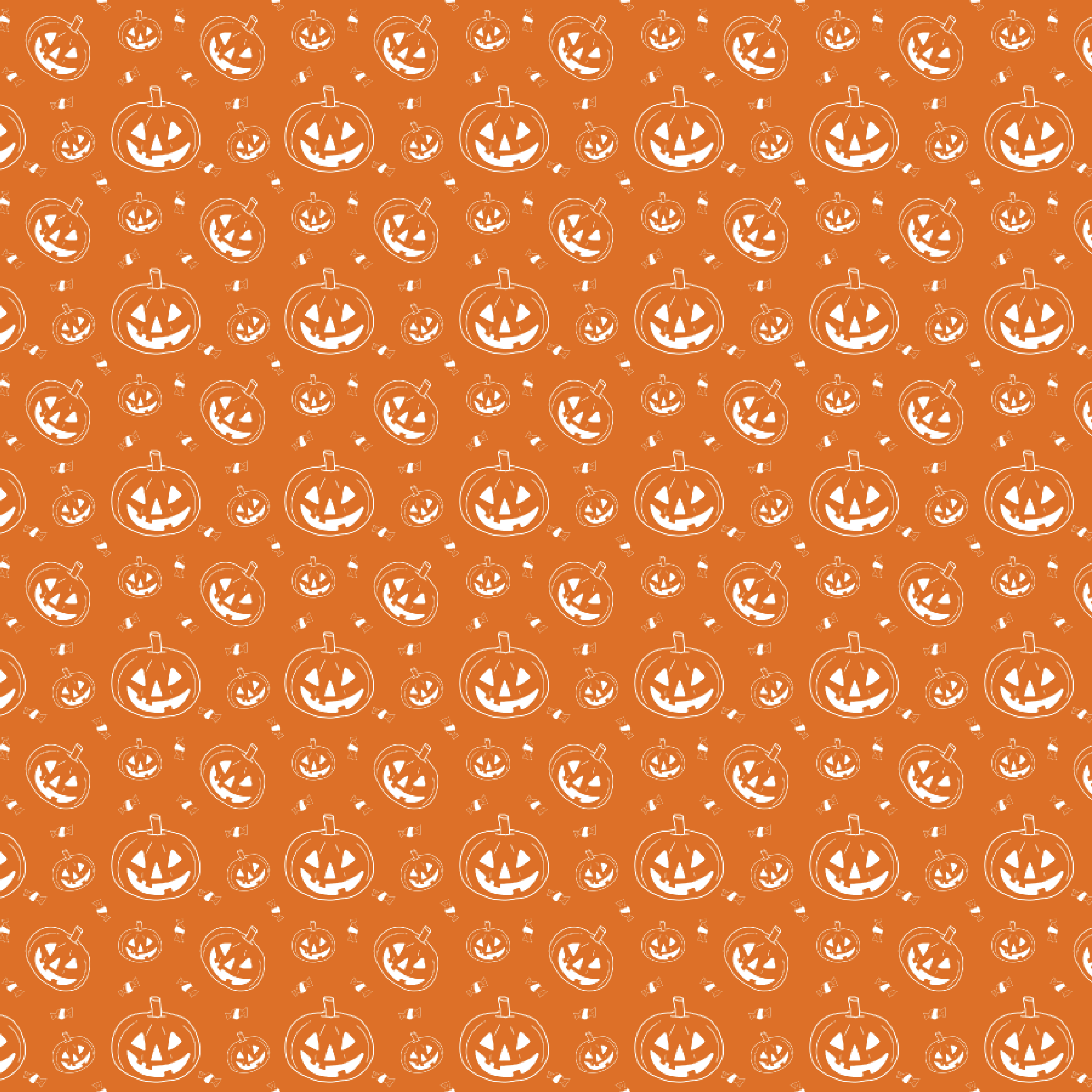 P1325 | White Pumpkins Outline on Orange Pattern Acrylic Sheets - Patterns