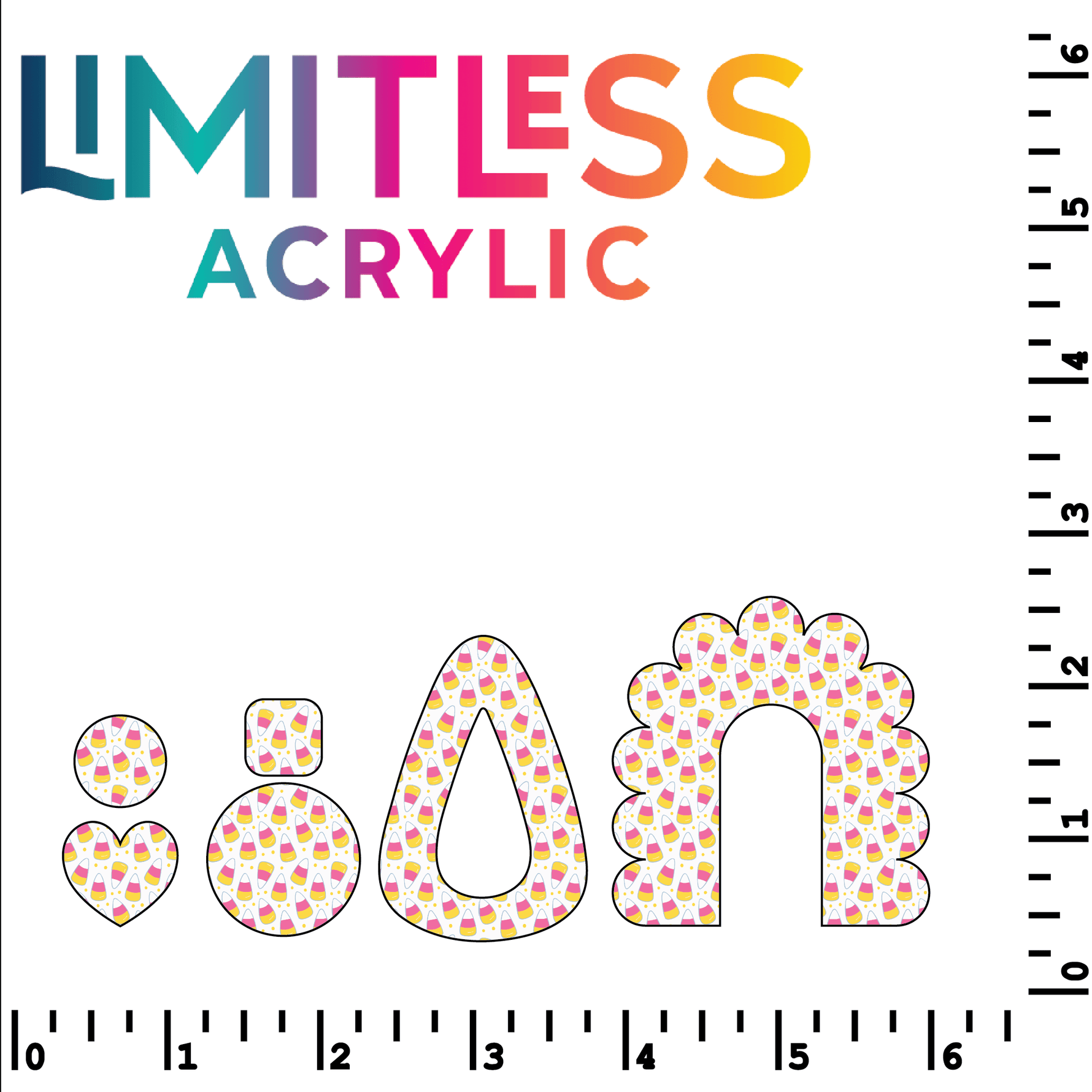 P1326 | Itty Bitty Candy Corn Pattern Acrylic Sheets - Patterns