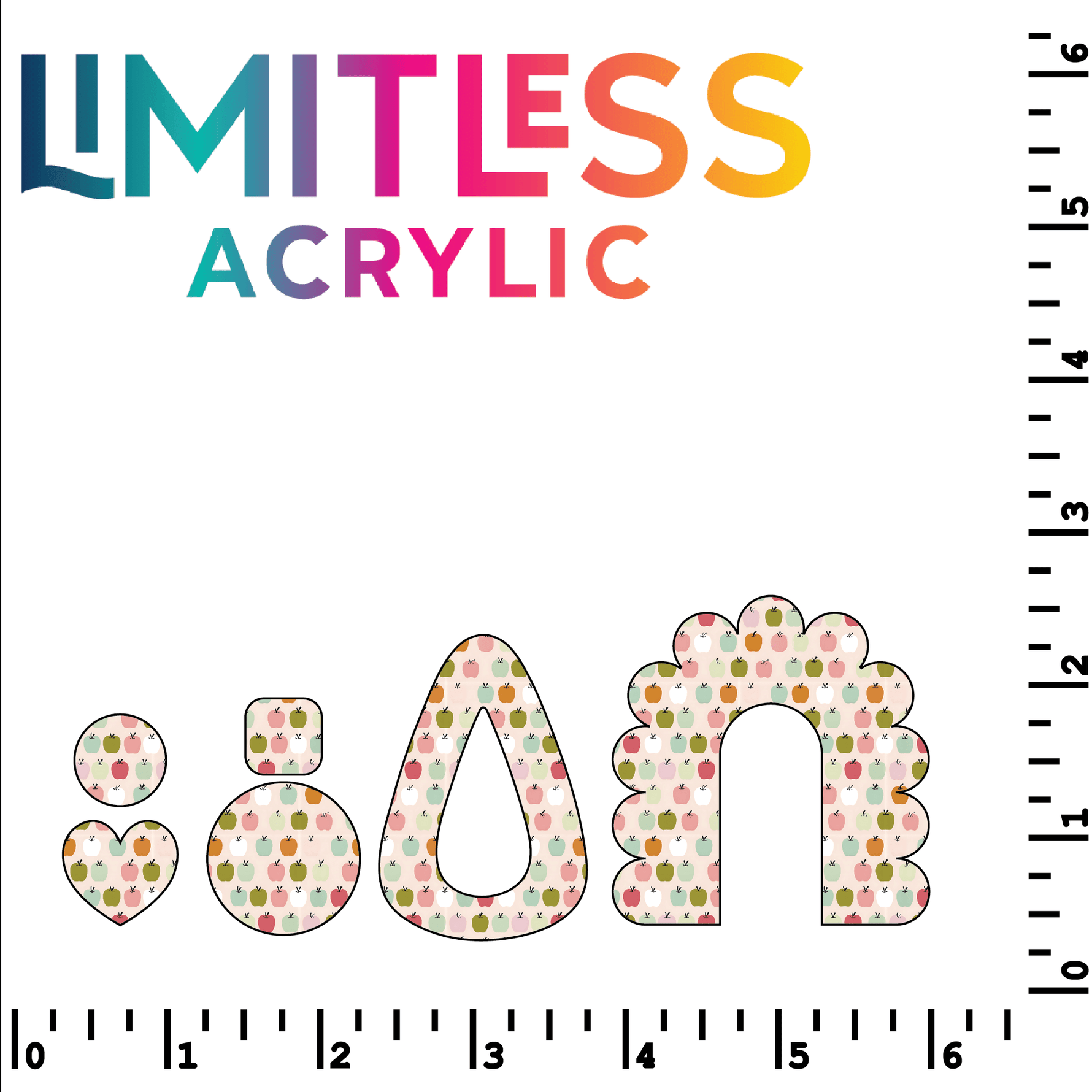 P1334 | Multi-Colored Apples Pattern Acrylic Sheets - Patterns