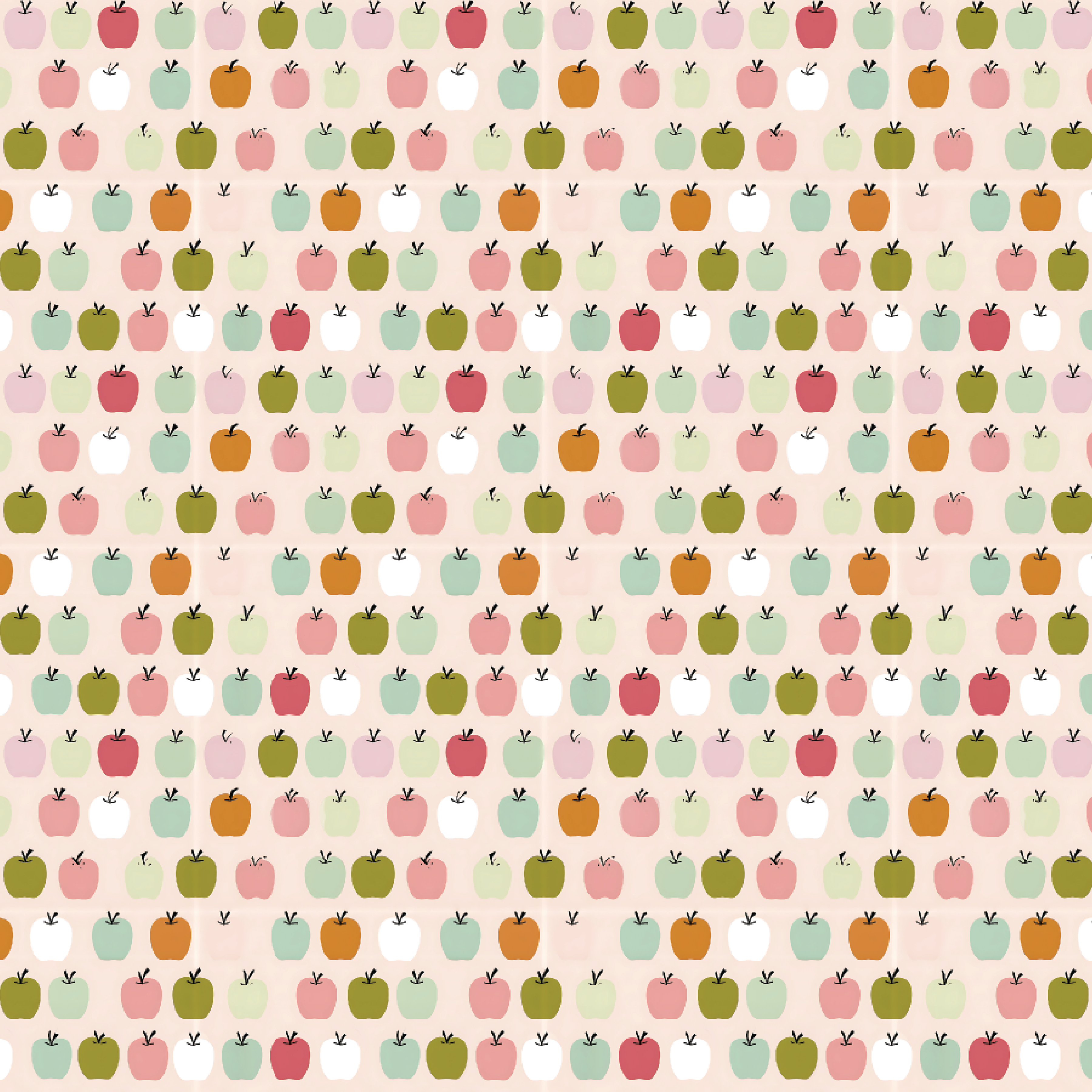 P1334 | Multi-Colored Apples Pattern Acrylic Sheets - Patterns