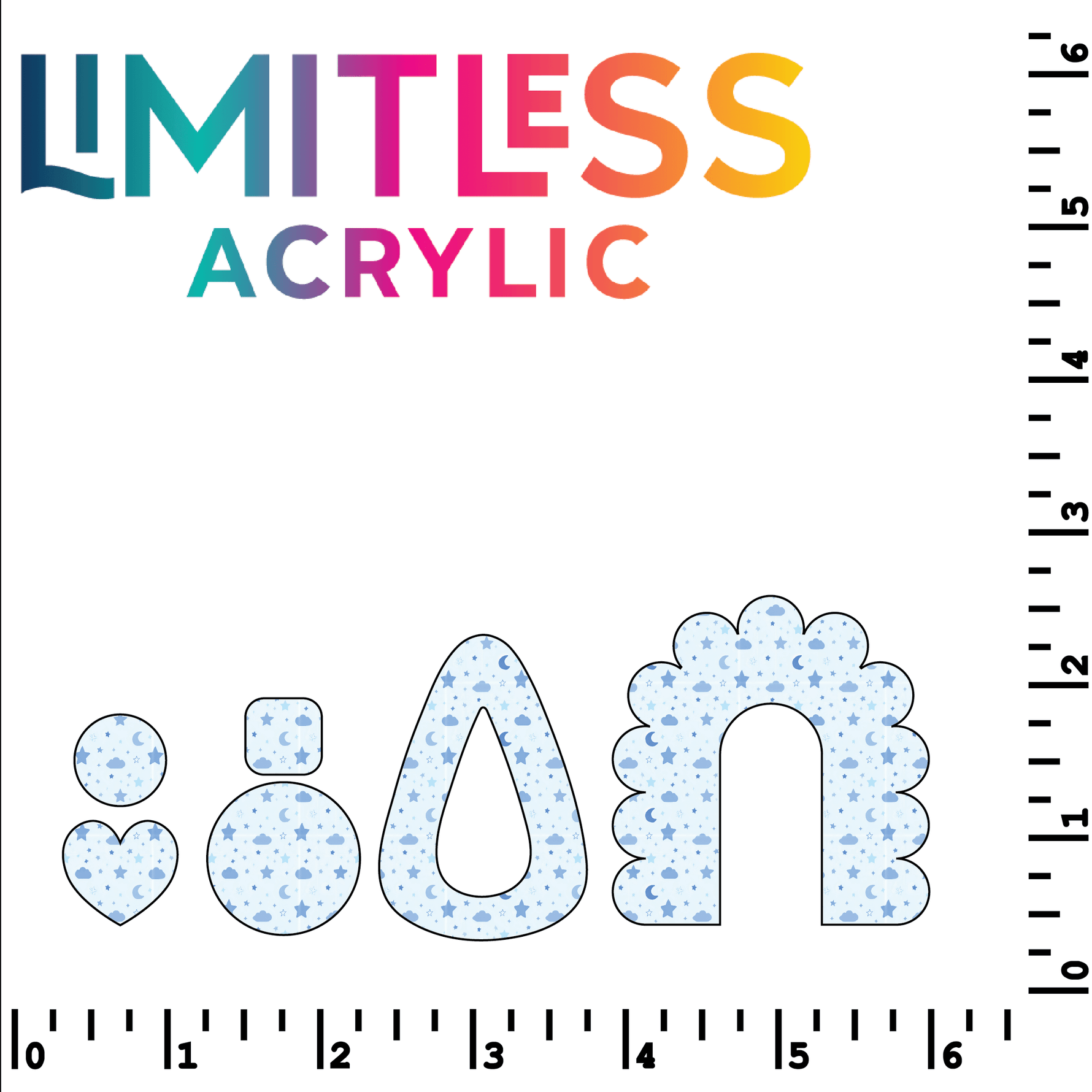 P1336 | Baby Blue Night Pattern Acrylic Sheets - Patterns