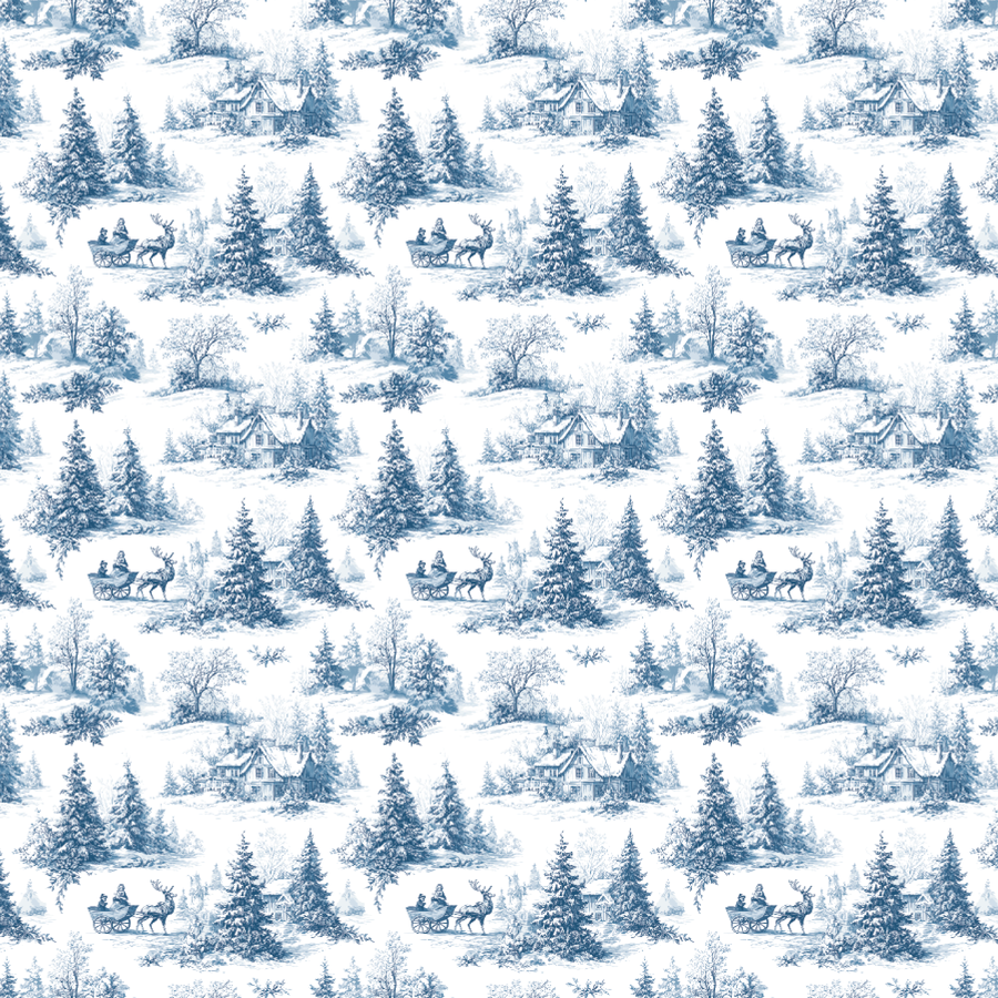P1337 | Vintage Blue Christmas Pattern Acrylic Sheets - Patterns