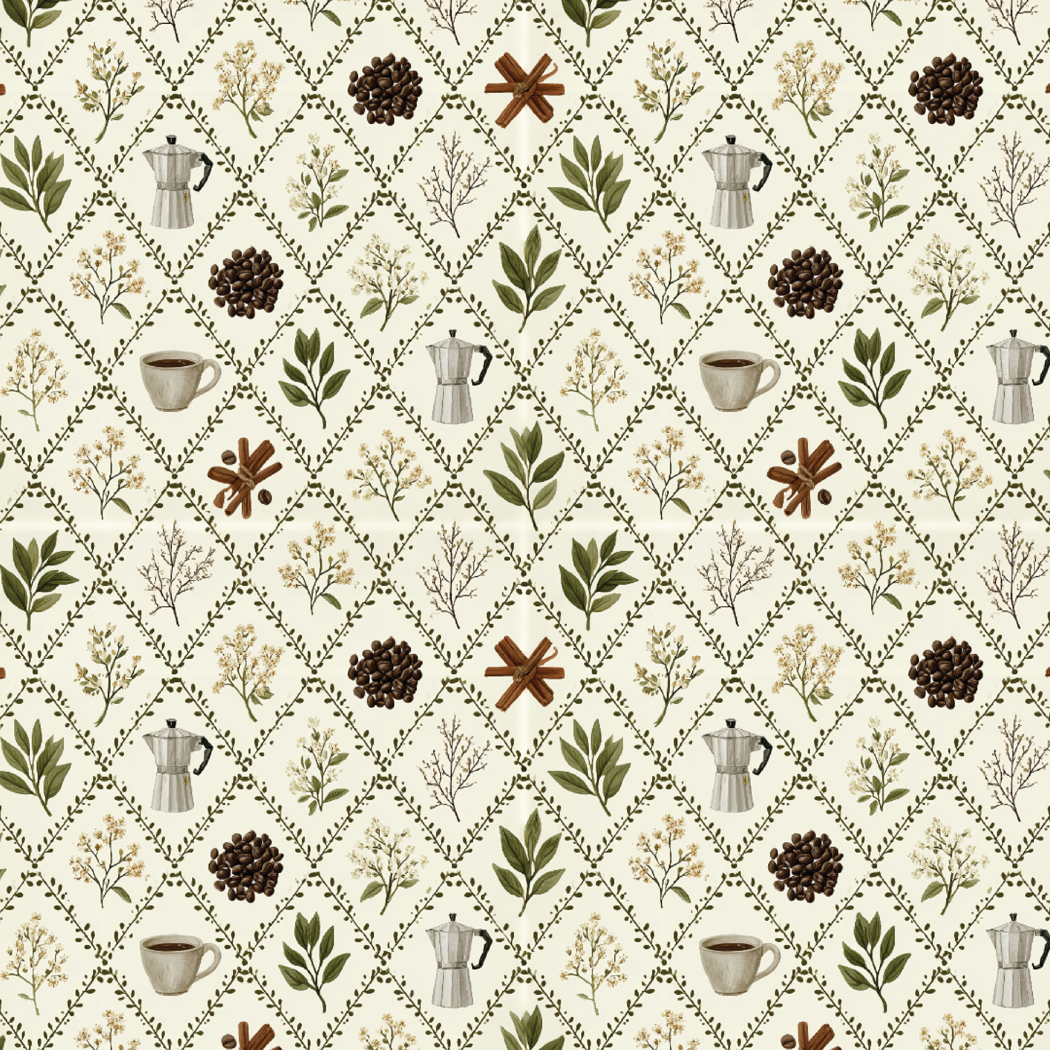 P1340 | Coquette Coffee Pattern Acrylic Sheets - Patterns