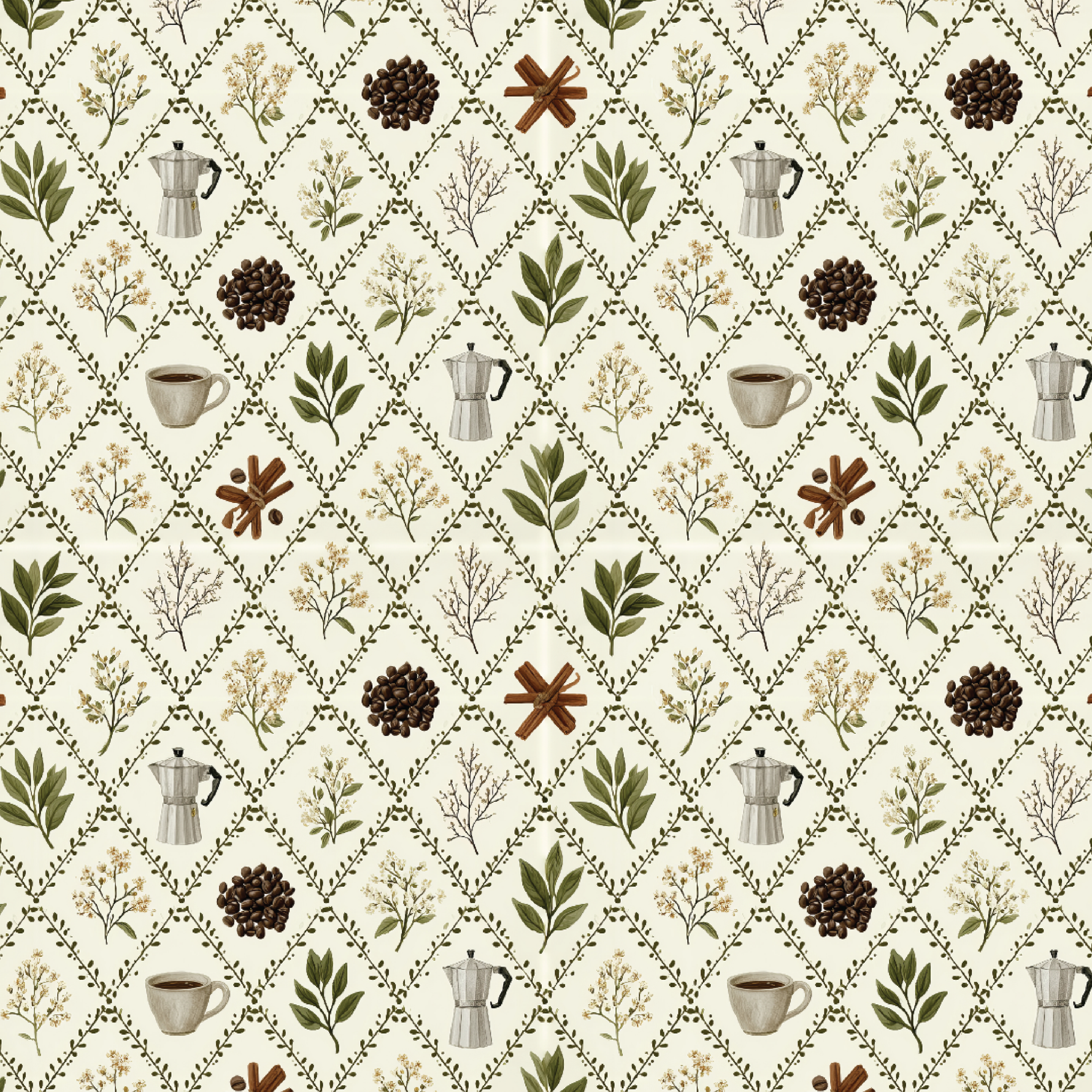 P1340 | Coquette Coffee Pattern Acrylic Sheets - Patterns