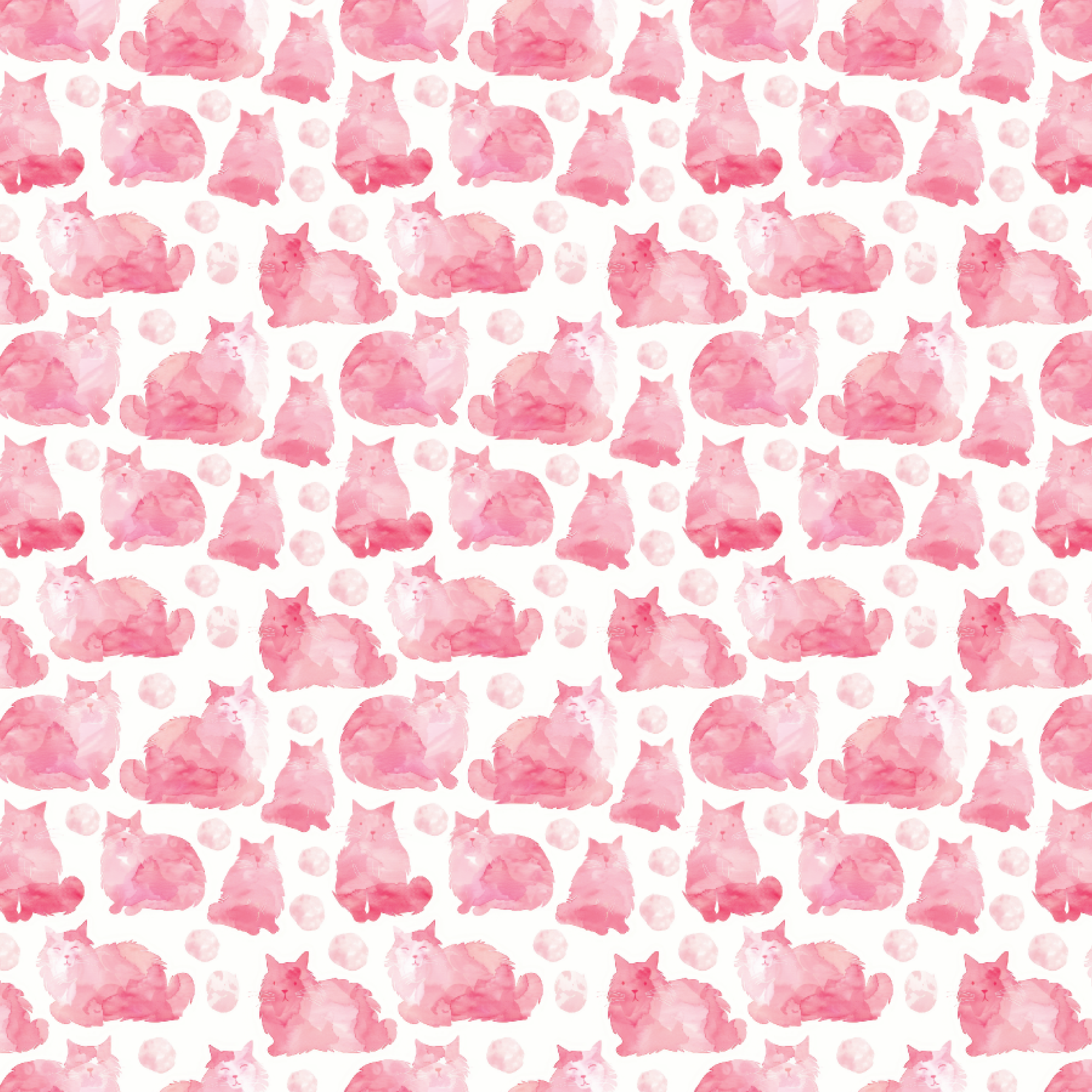 P1343 | Pink Cats Pattern Acrylic Sheets - Patterns