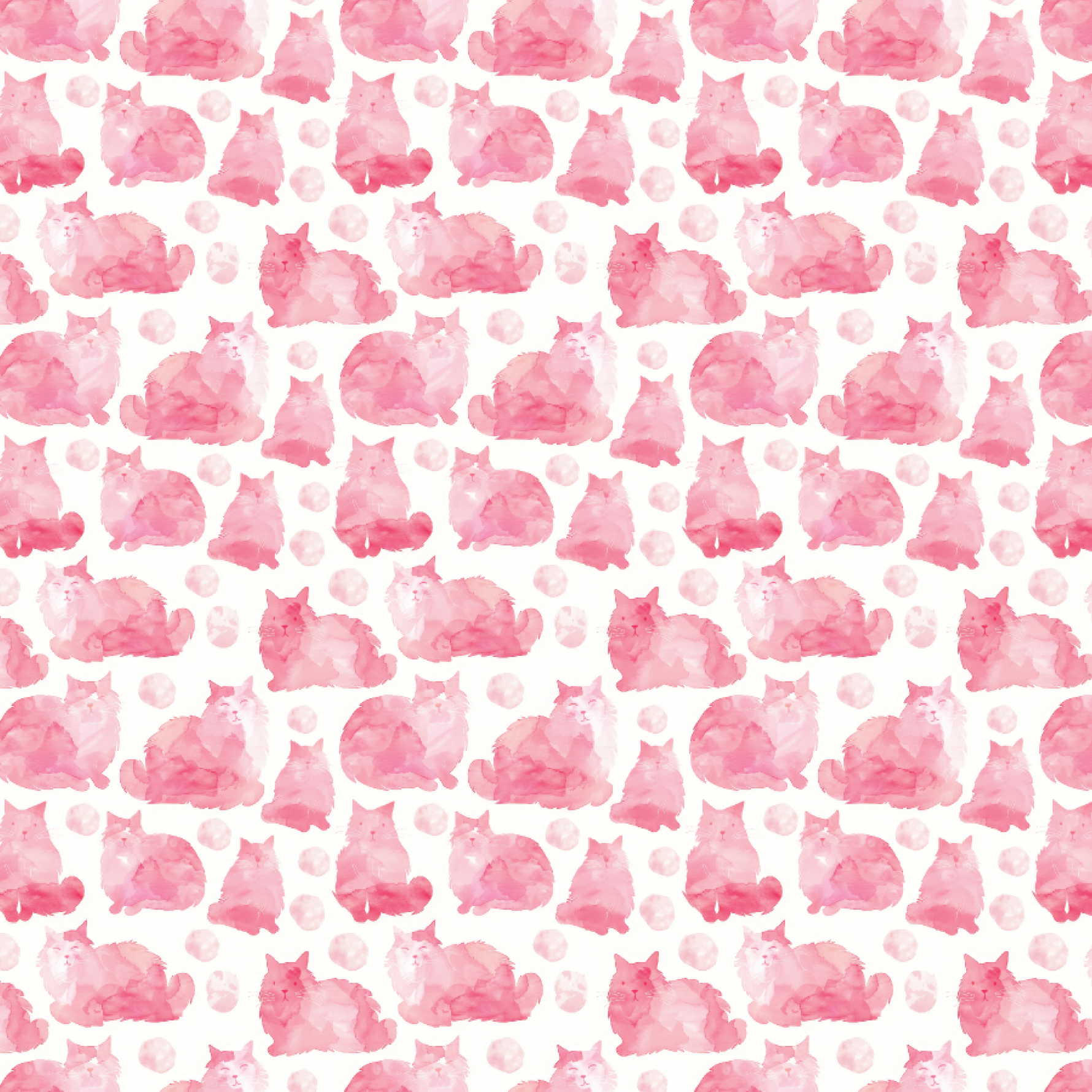 P1343 | Pink Cats Pattern Acrylic Sheets - Patterns