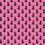 P1345 | Black Cats on Pink Pattern Acrylic Sheets - Patterns