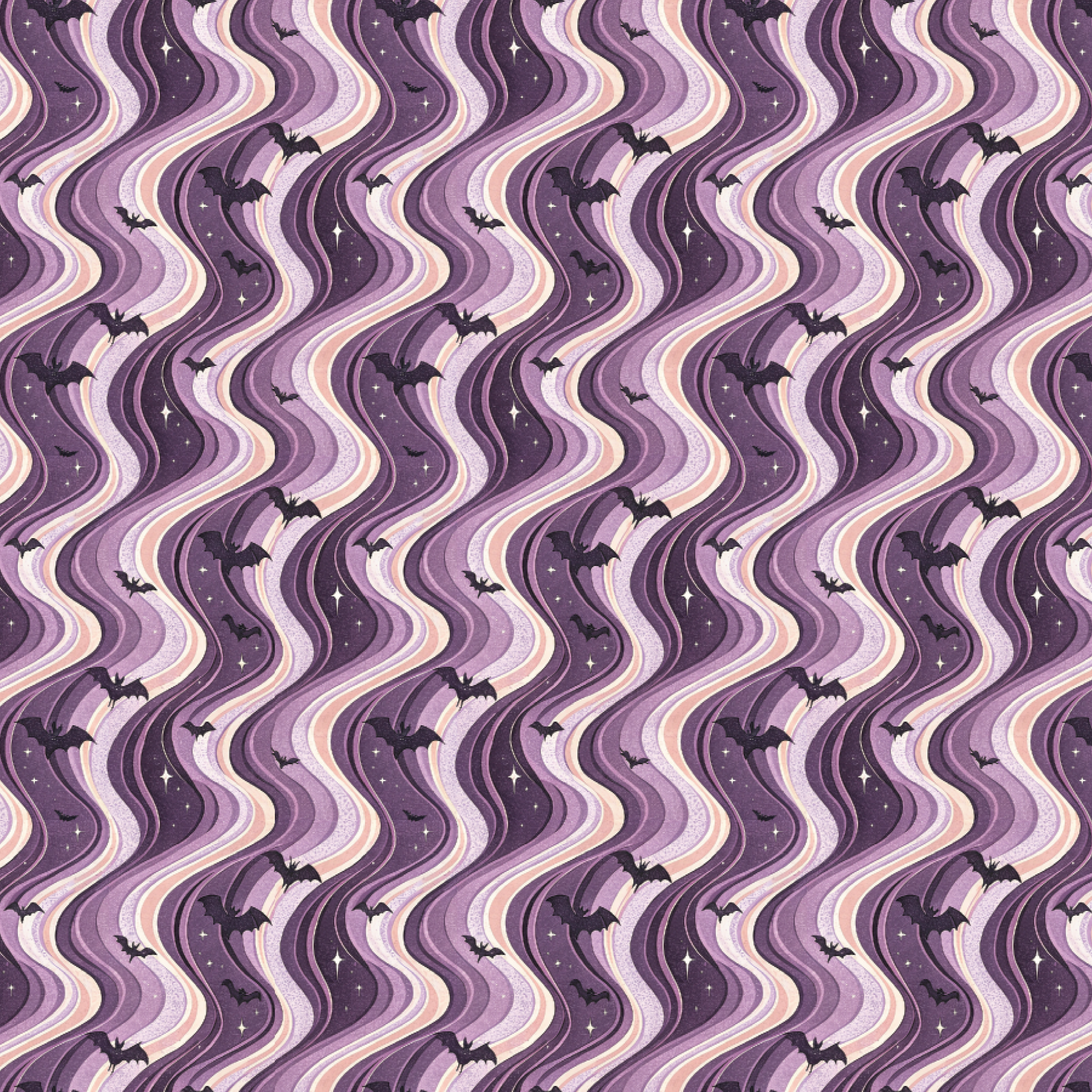 P1349 | Bats on Purple Swirls Pattern Acrylic Sheets - Patterns