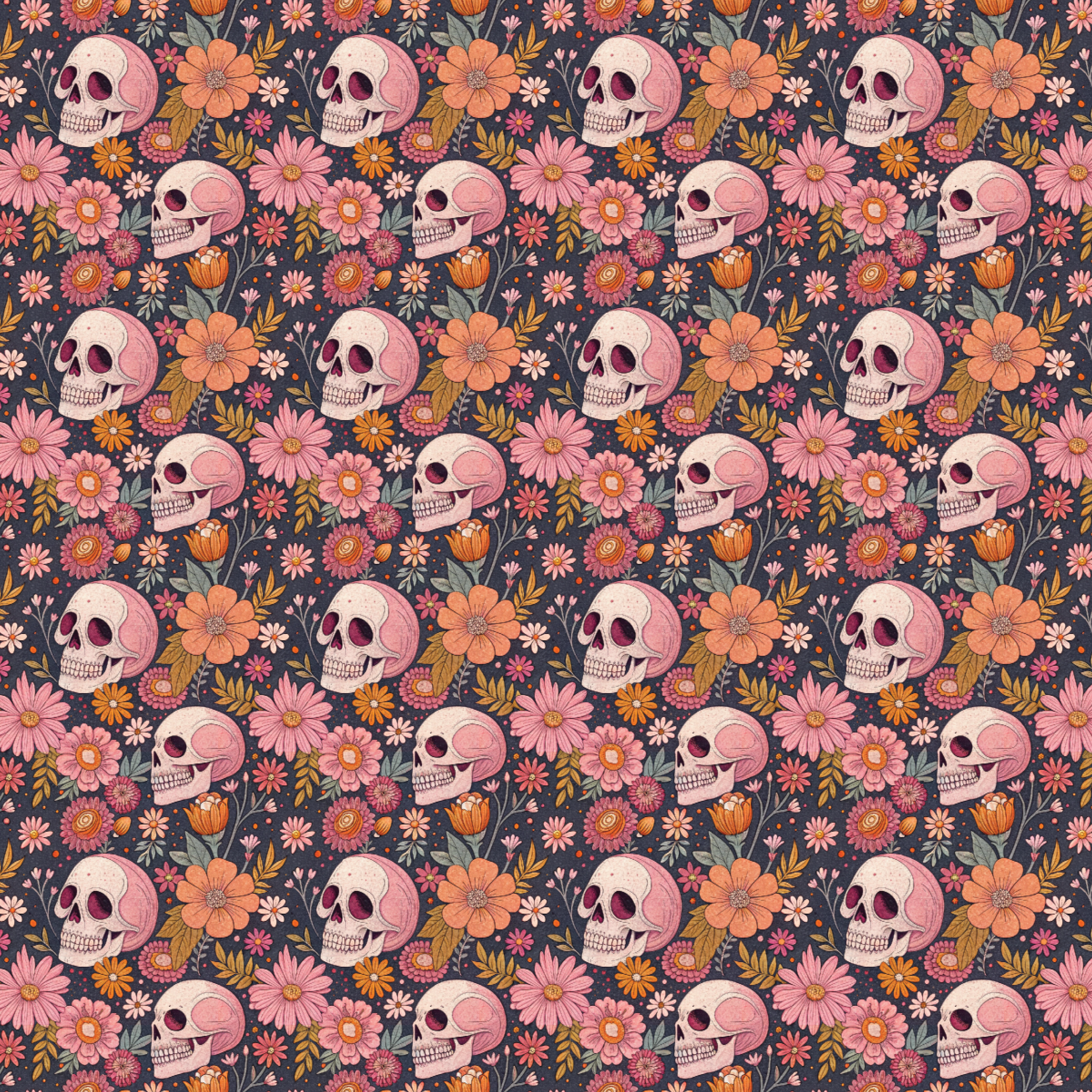 P1350 | Floral Skulls Pattern Acrylic Sheets - Patterns