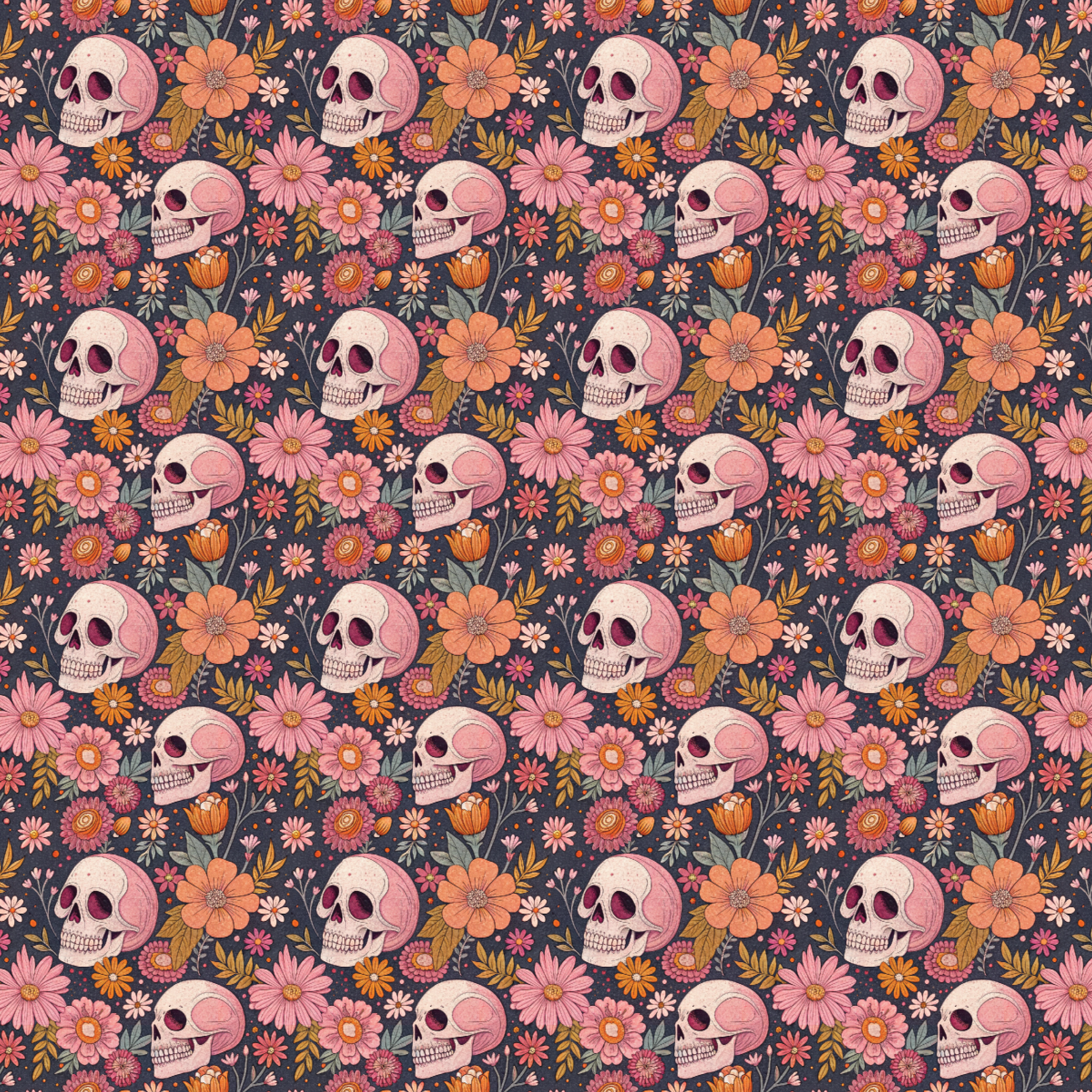 P1350 | Floral Skulls Pattern Acrylic Sheets - Patterns