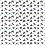 P1353 | Black Floral Cats Pattern Acrylic Sheets - Patterns
