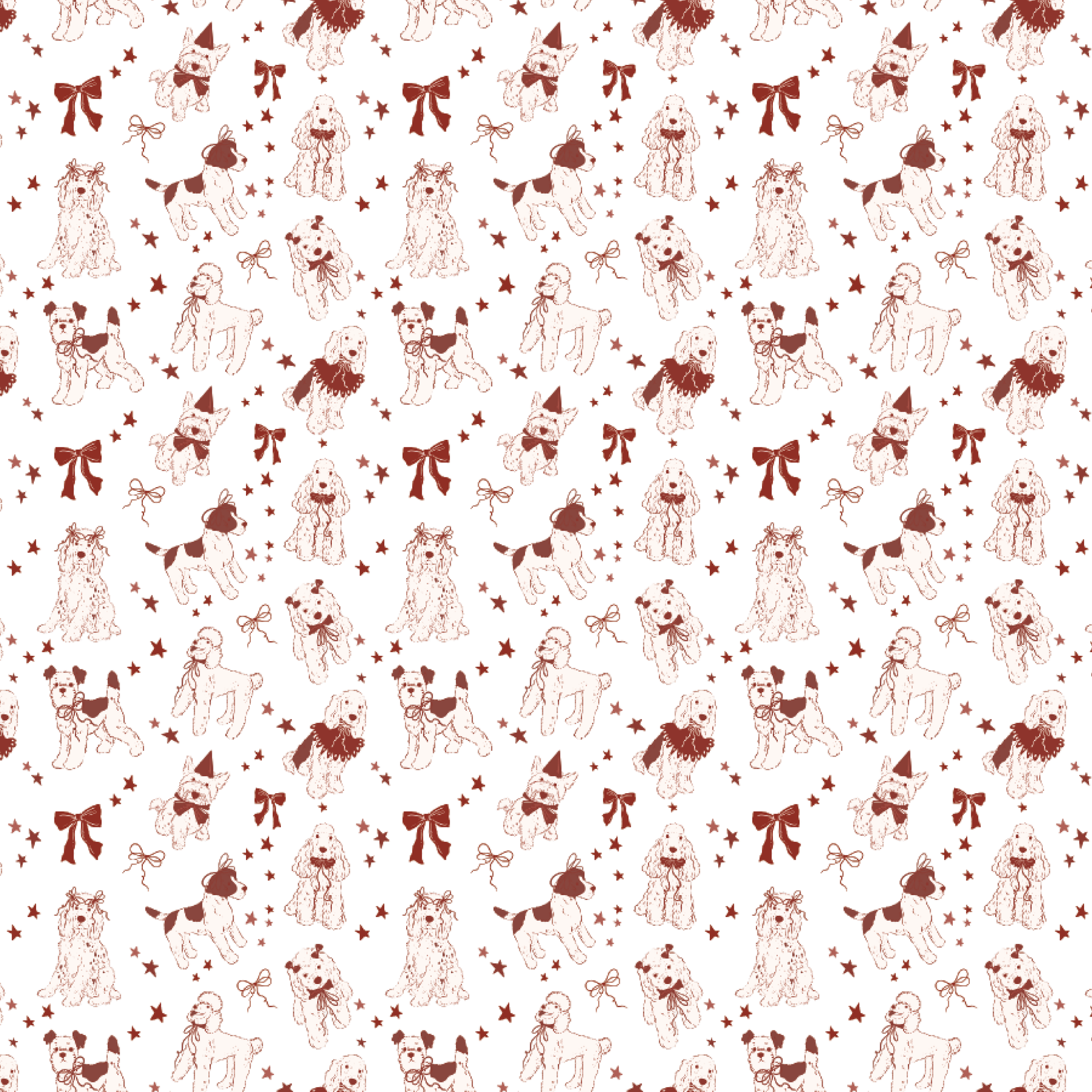 P1354 | Christmas Dogs Pattern Acrylic Sheets - Patterns