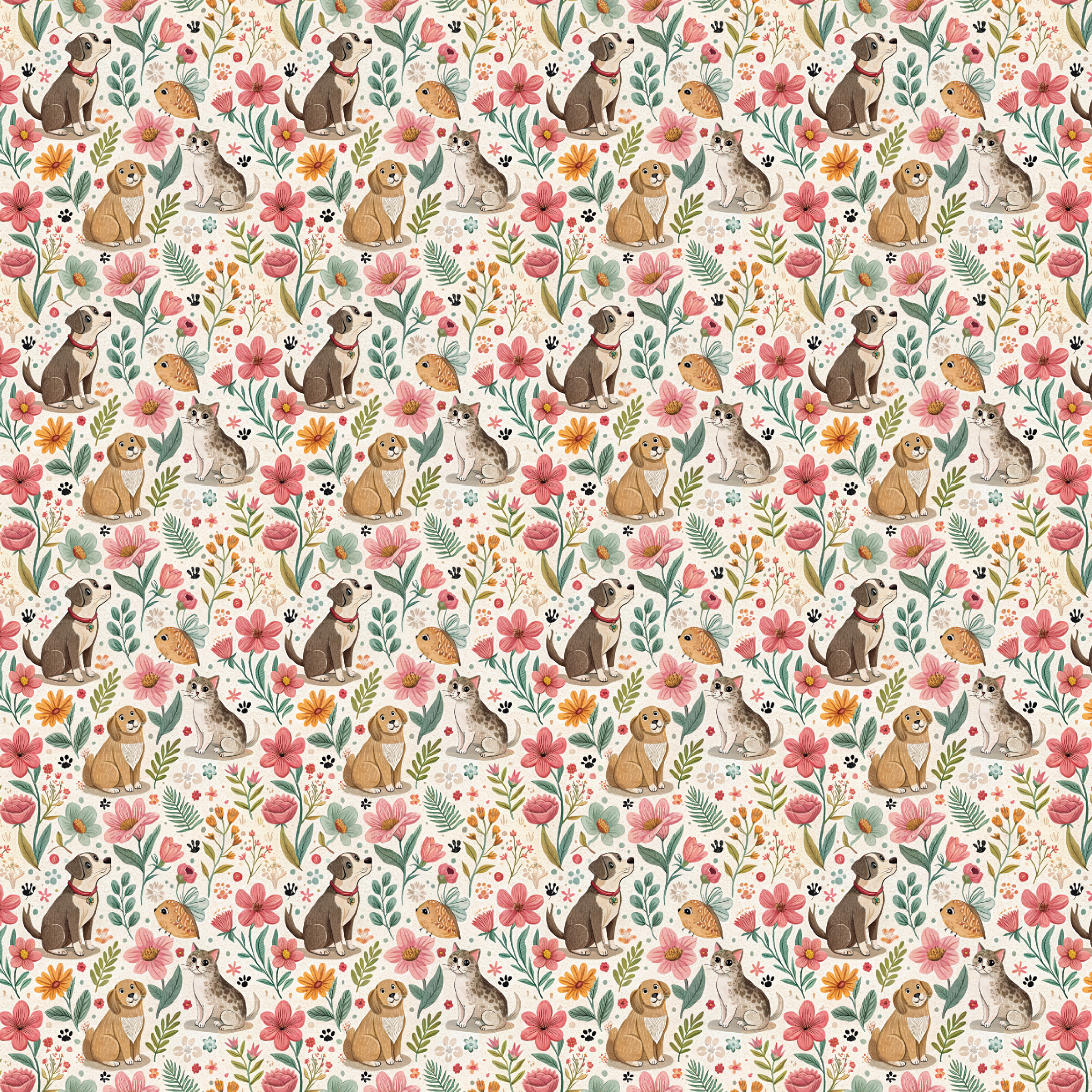 P1357 | Preppy Dogs & Cats 2 Pattern Acrylic Sheets - Patterns