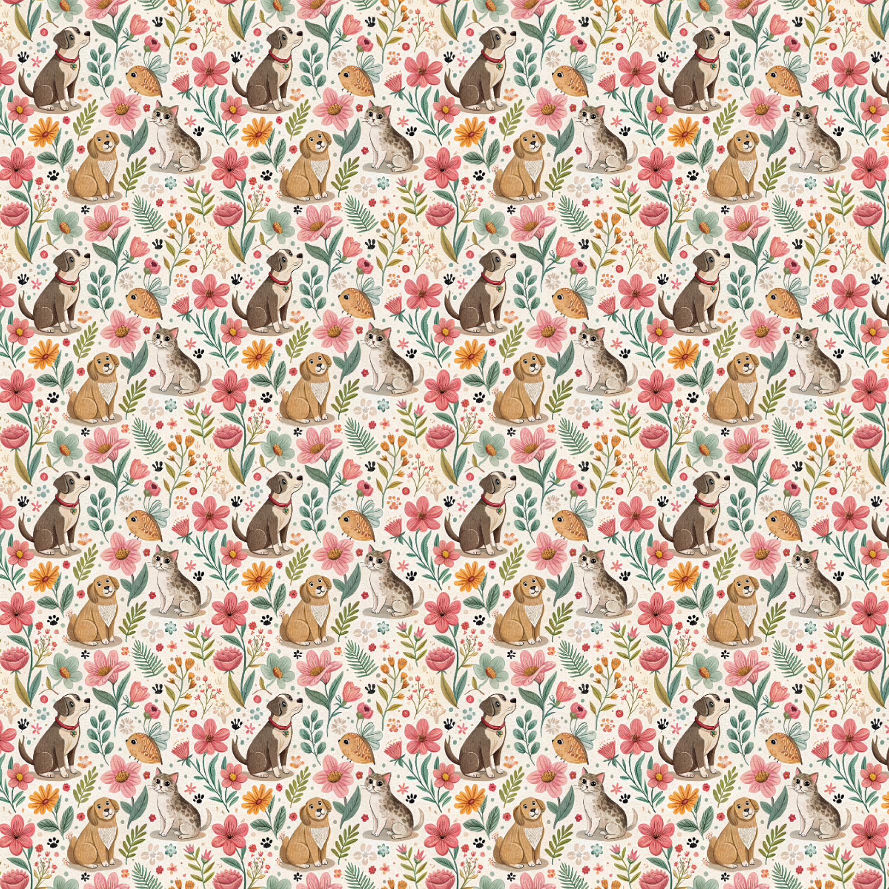 P1357 | Preppy Dogs & Cats 2 Pattern Acrylic Sheets - Patterns