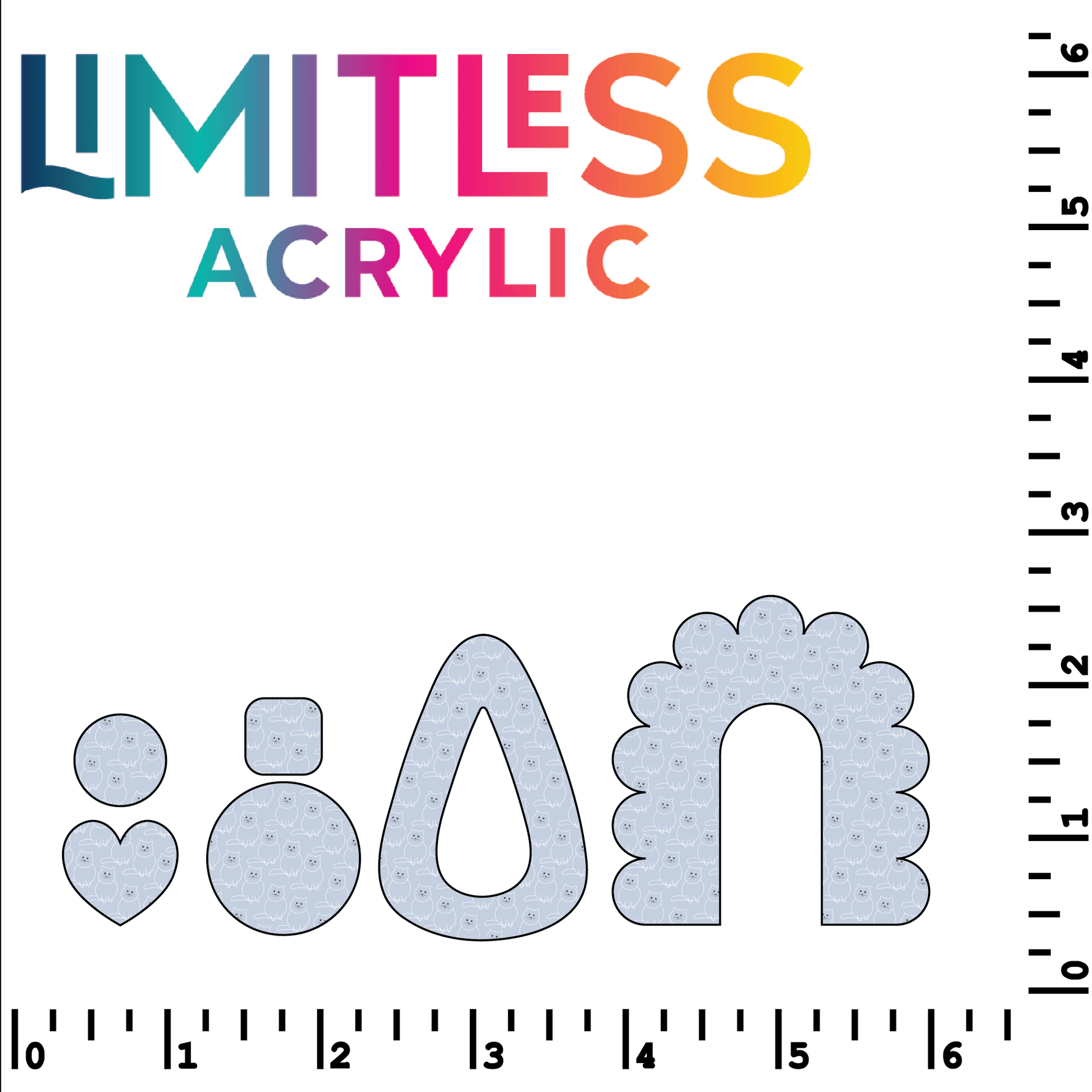 P1358 | Fat Cat Outline Pattern Acrylic Sheets - Patterns