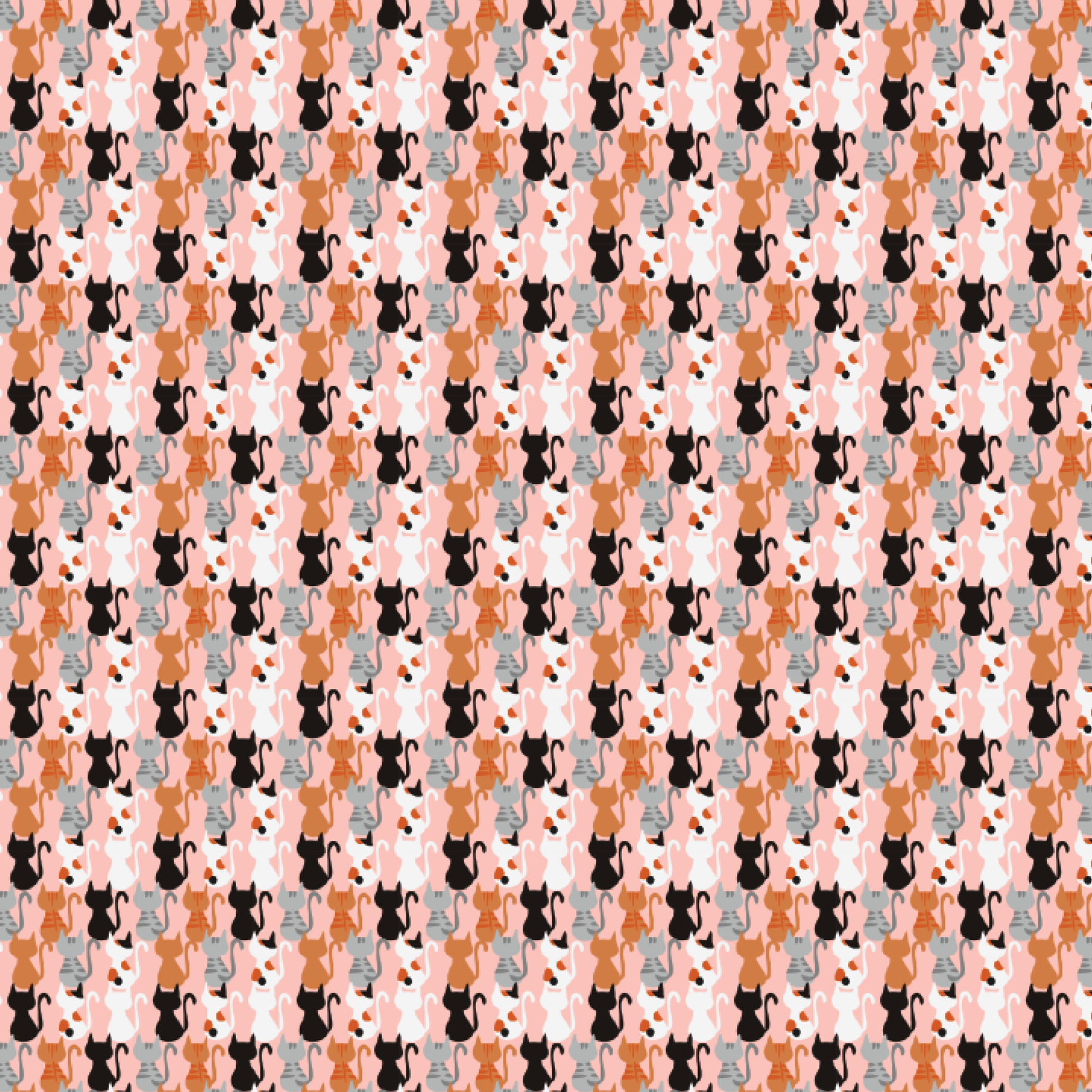 P1360 | Trendy Cats Pattern Acrylic Sheets - Patterns