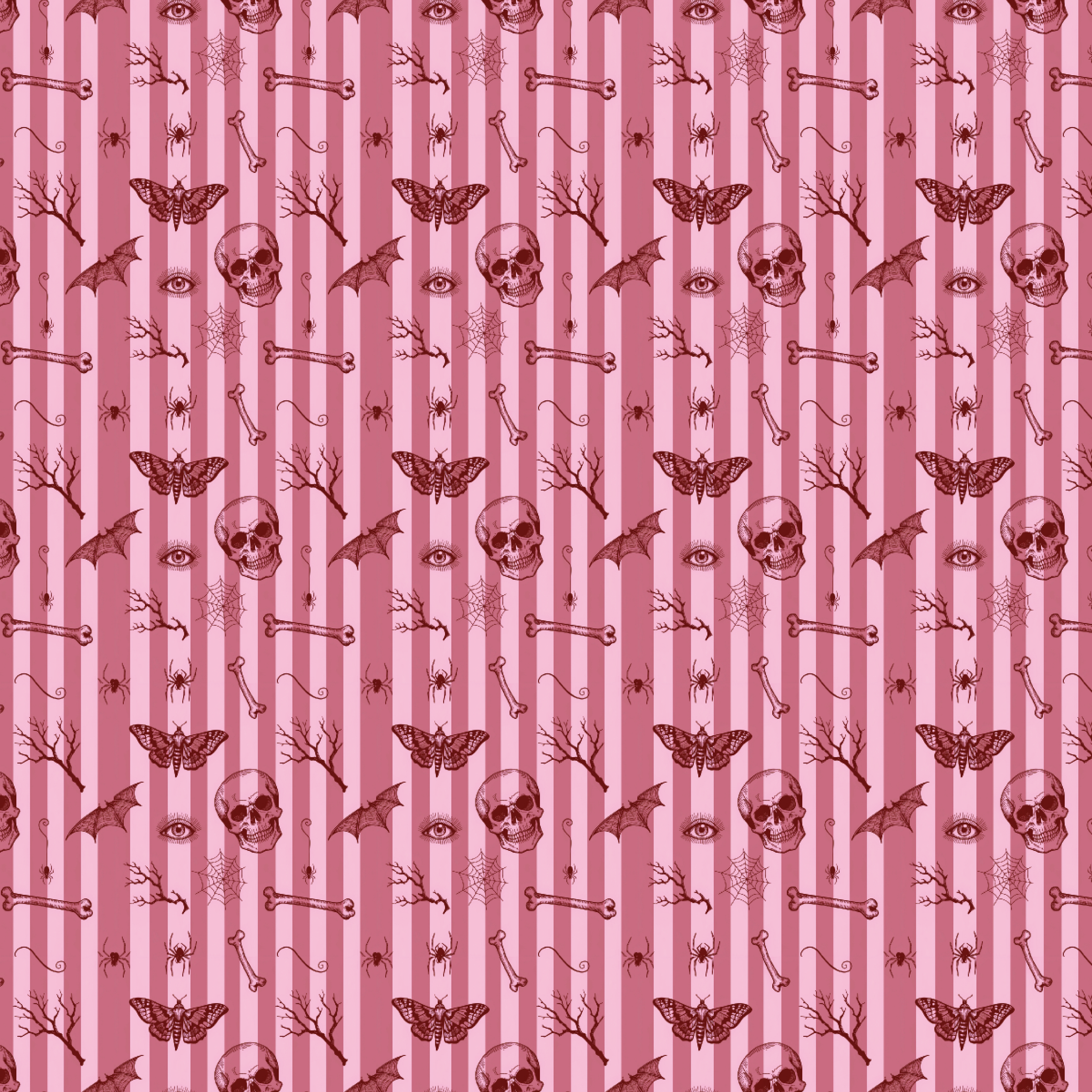 P1368 | Pink Skull Stripes Pattern Acrylic Sheets - Patterns