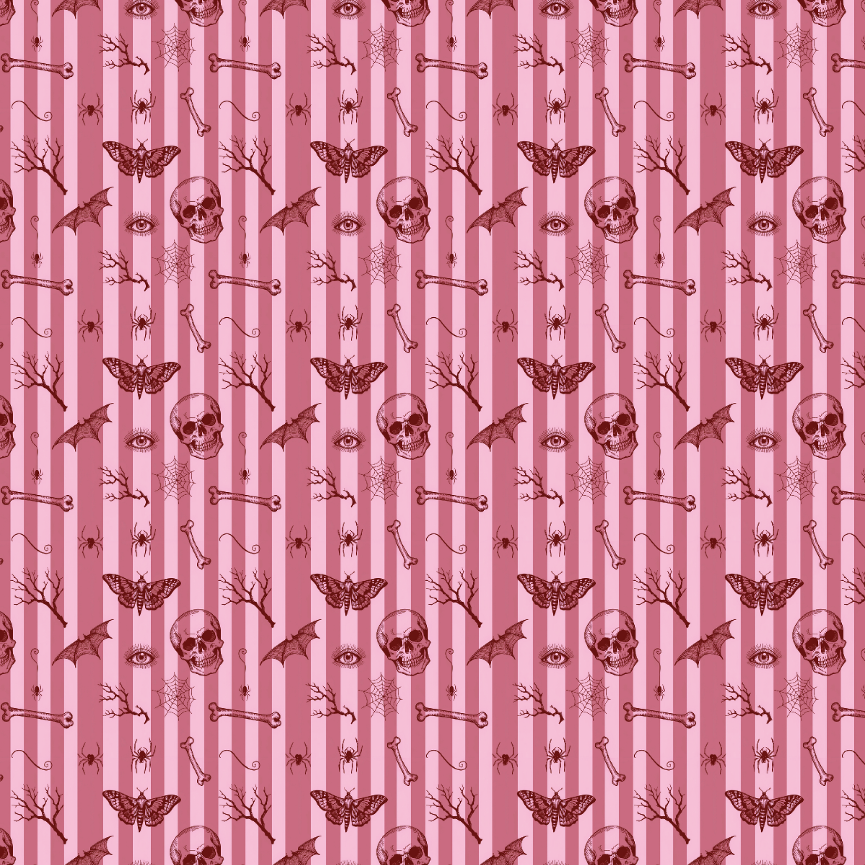 P1368 | Pink Skull Stripes Pattern Acrylic Sheets - Patterns