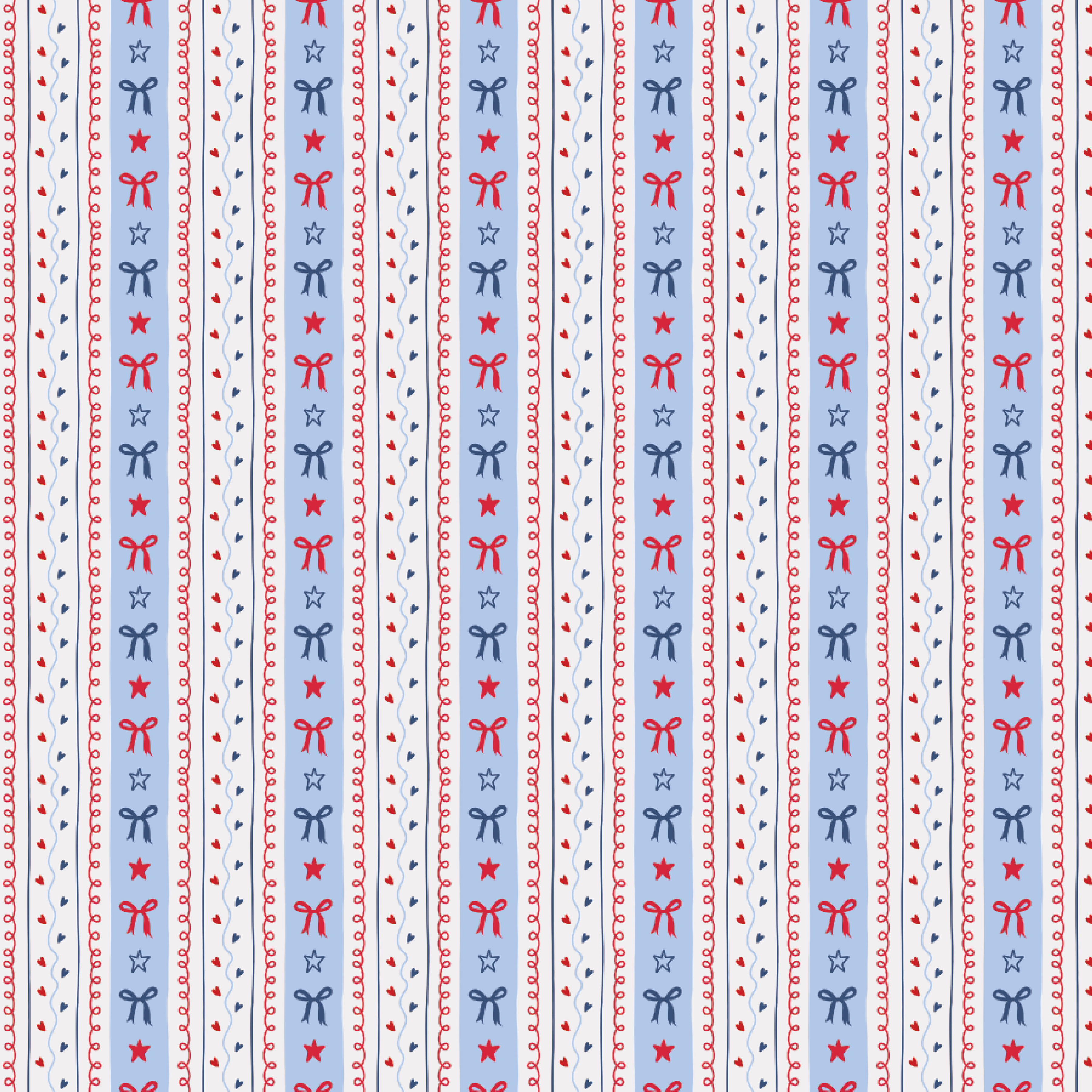 P1401 | Coquette July 4th Bows Pattern Acrylic Sheets - Patterns