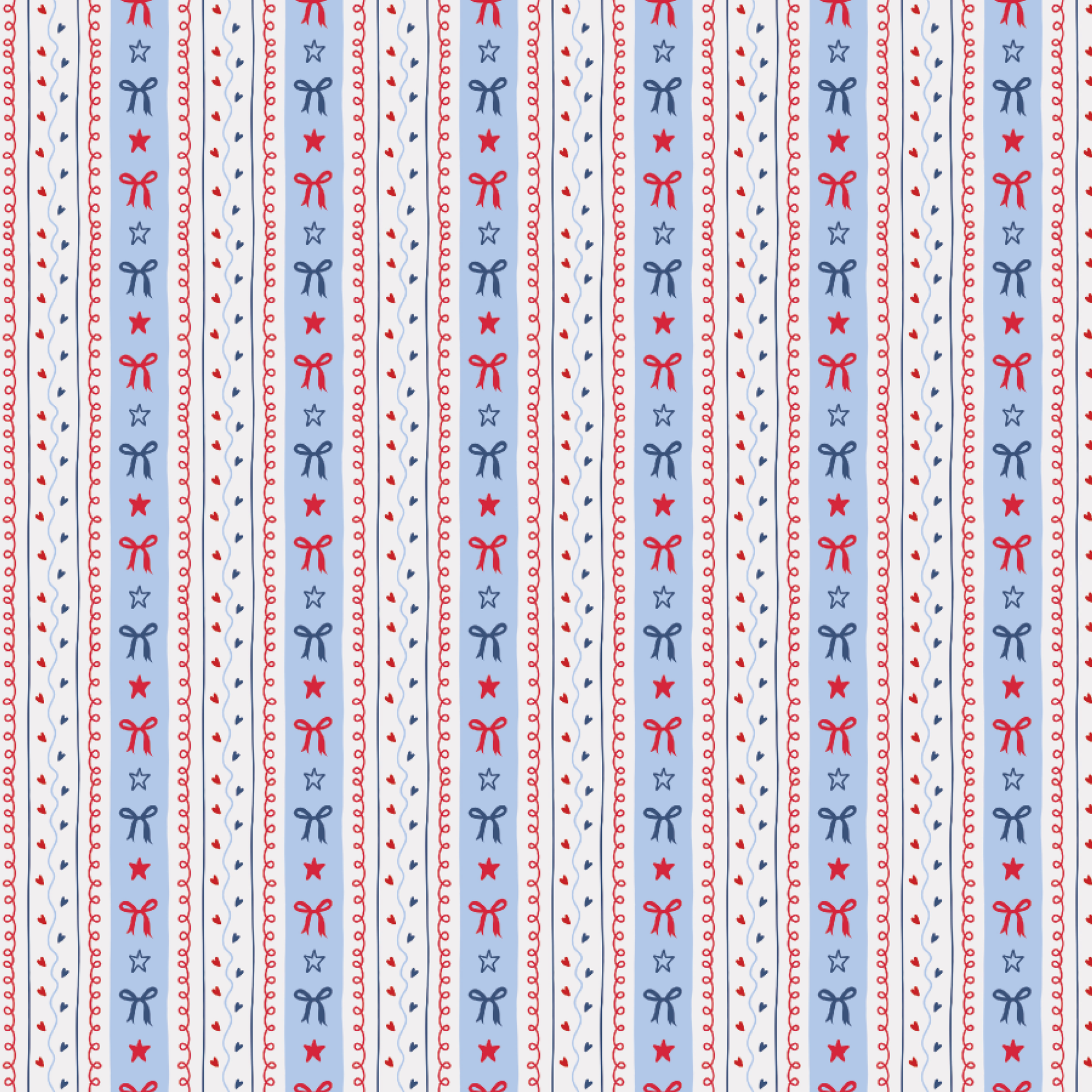 P1401 | Coquette July 4th Bows Pattern Acrylic Sheets - Patterns