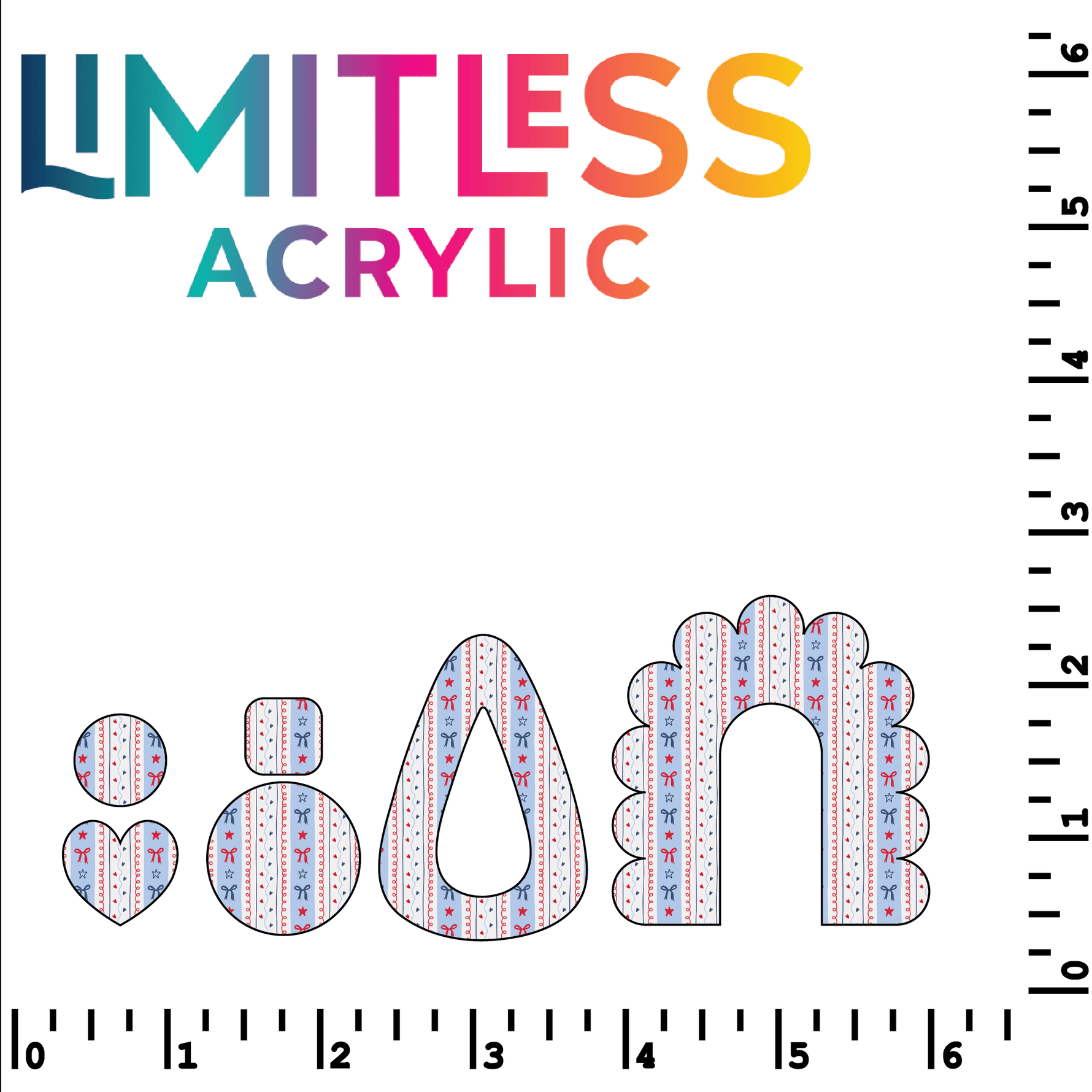 P1401 | Coquette July 4th Bows Pattern Acrylic Sheets - Patterns