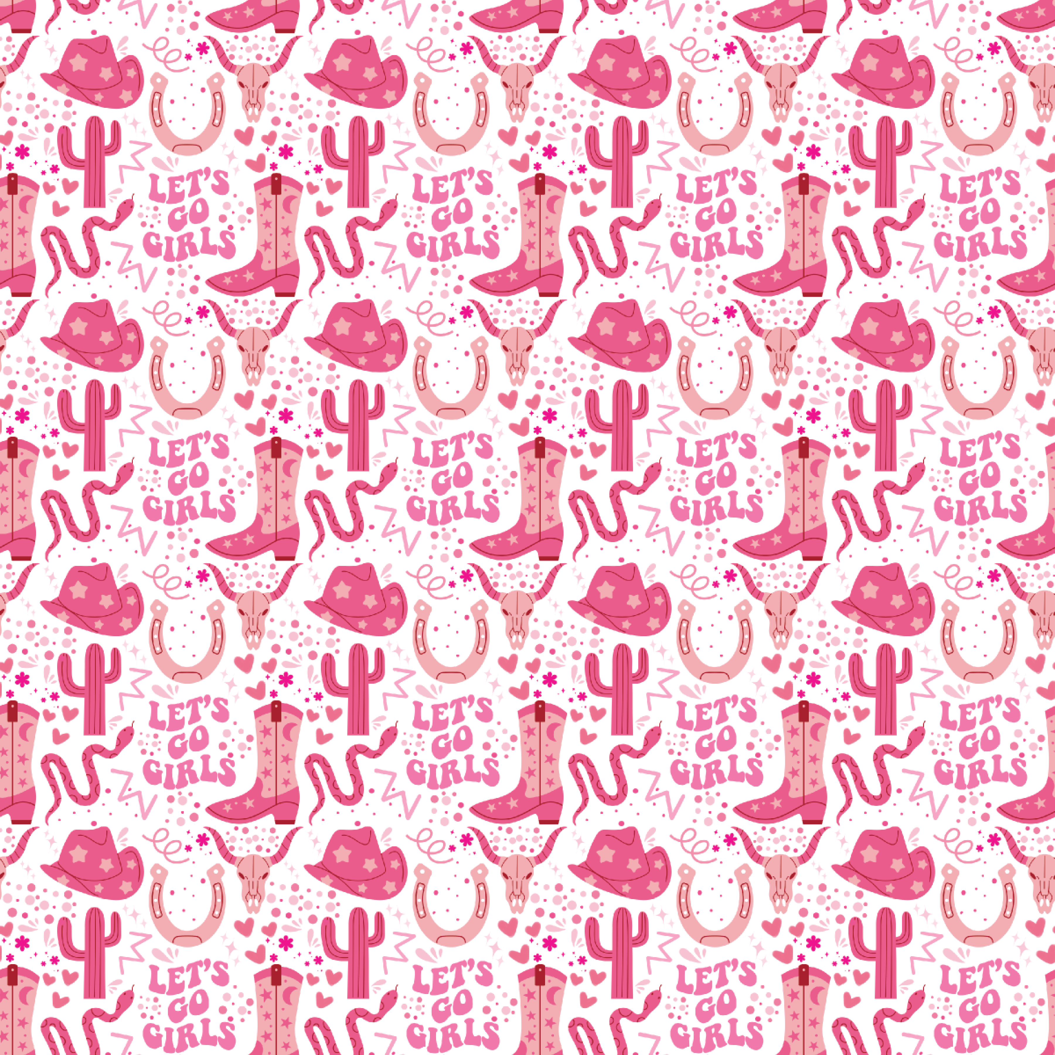 P1403 | Cowgirl Clipart Pink Pattern Acrylic Sheets - Patterns