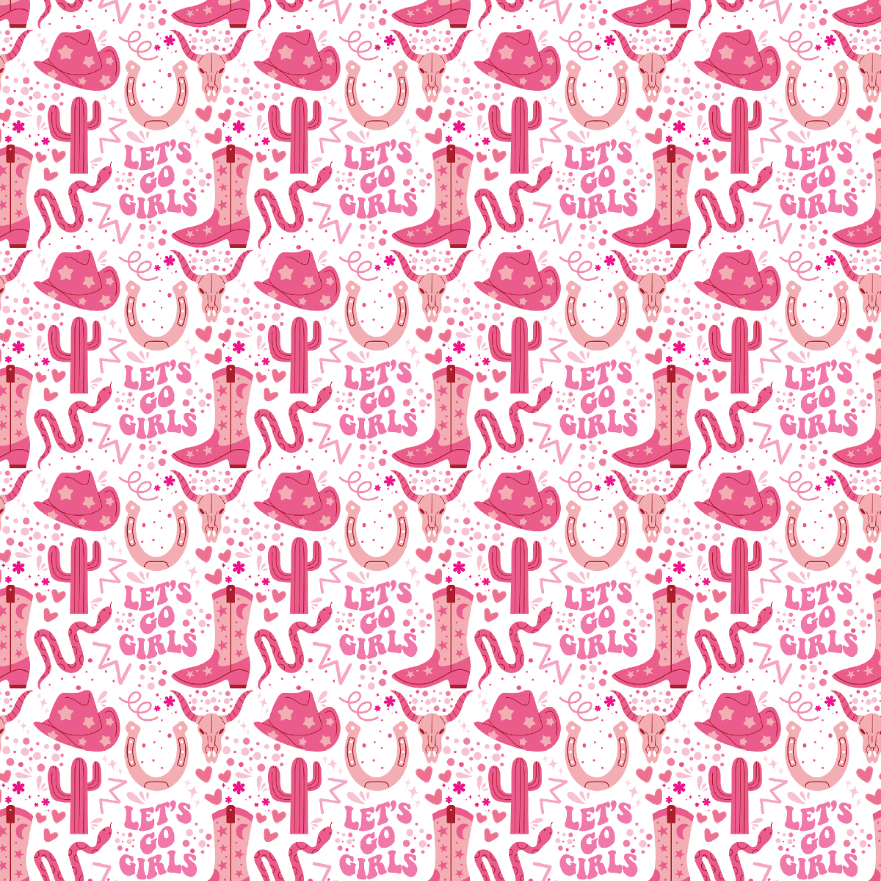 P1403 | Cowgirl Clipart Pink Pattern Acrylic Sheets - Patterns