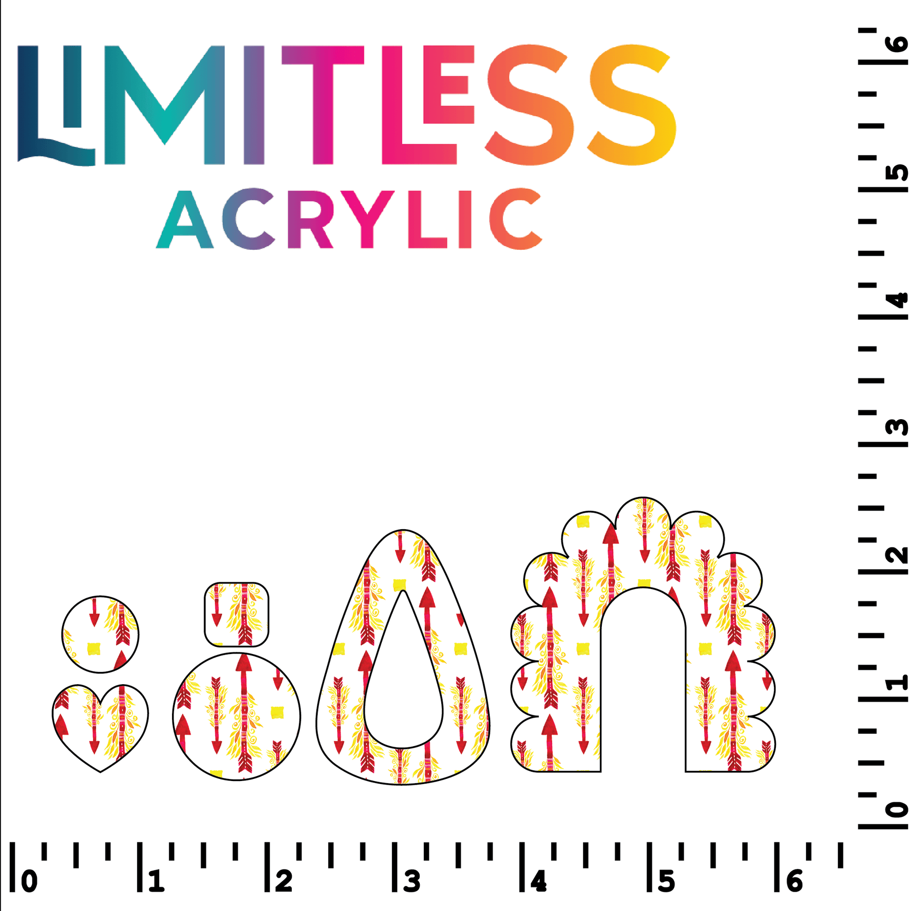P1412 | Flaming Arrows Pattern Acrylic Sheets - Patterns