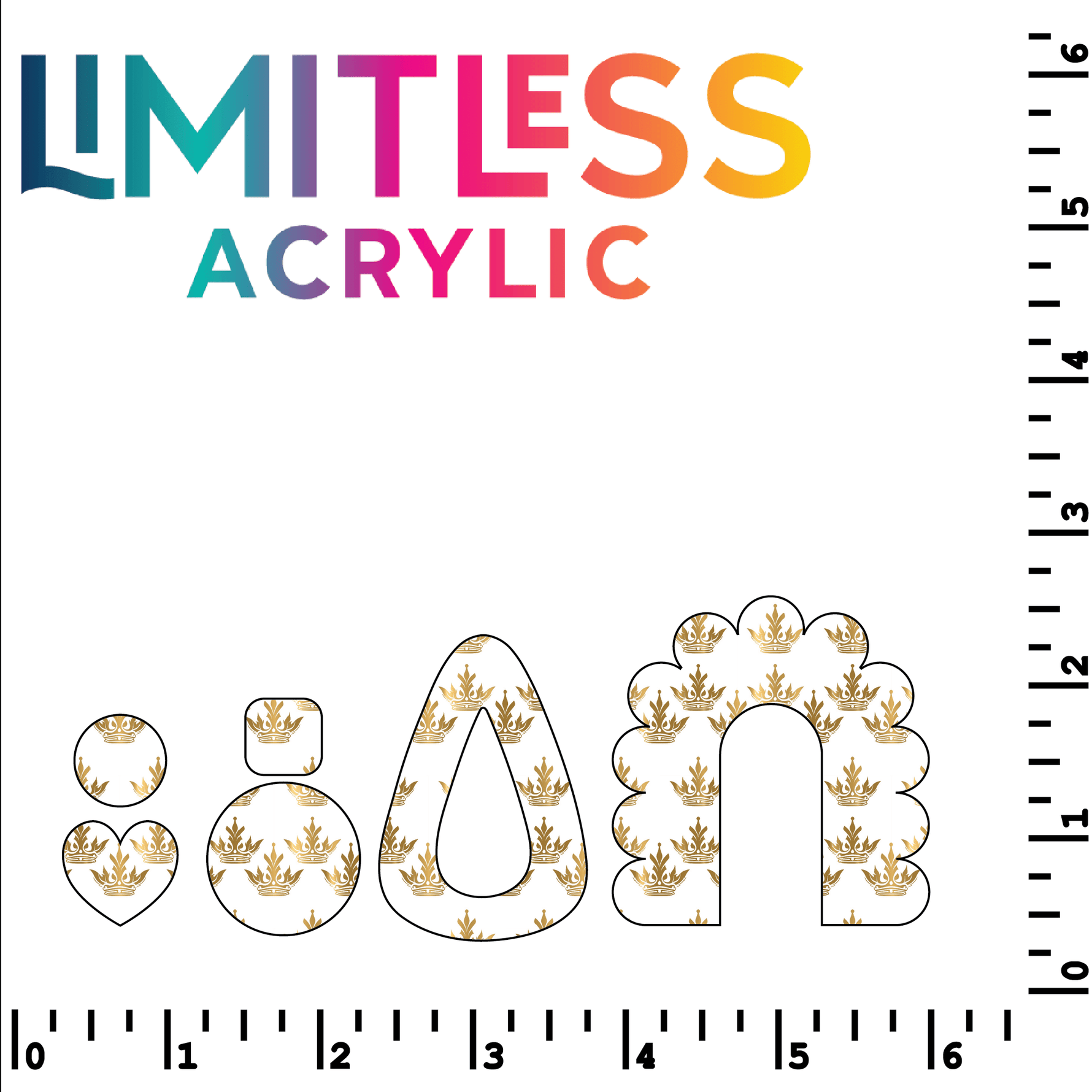P1419 | Gold Crowns Pattern Acrylic Sheets - Patterns