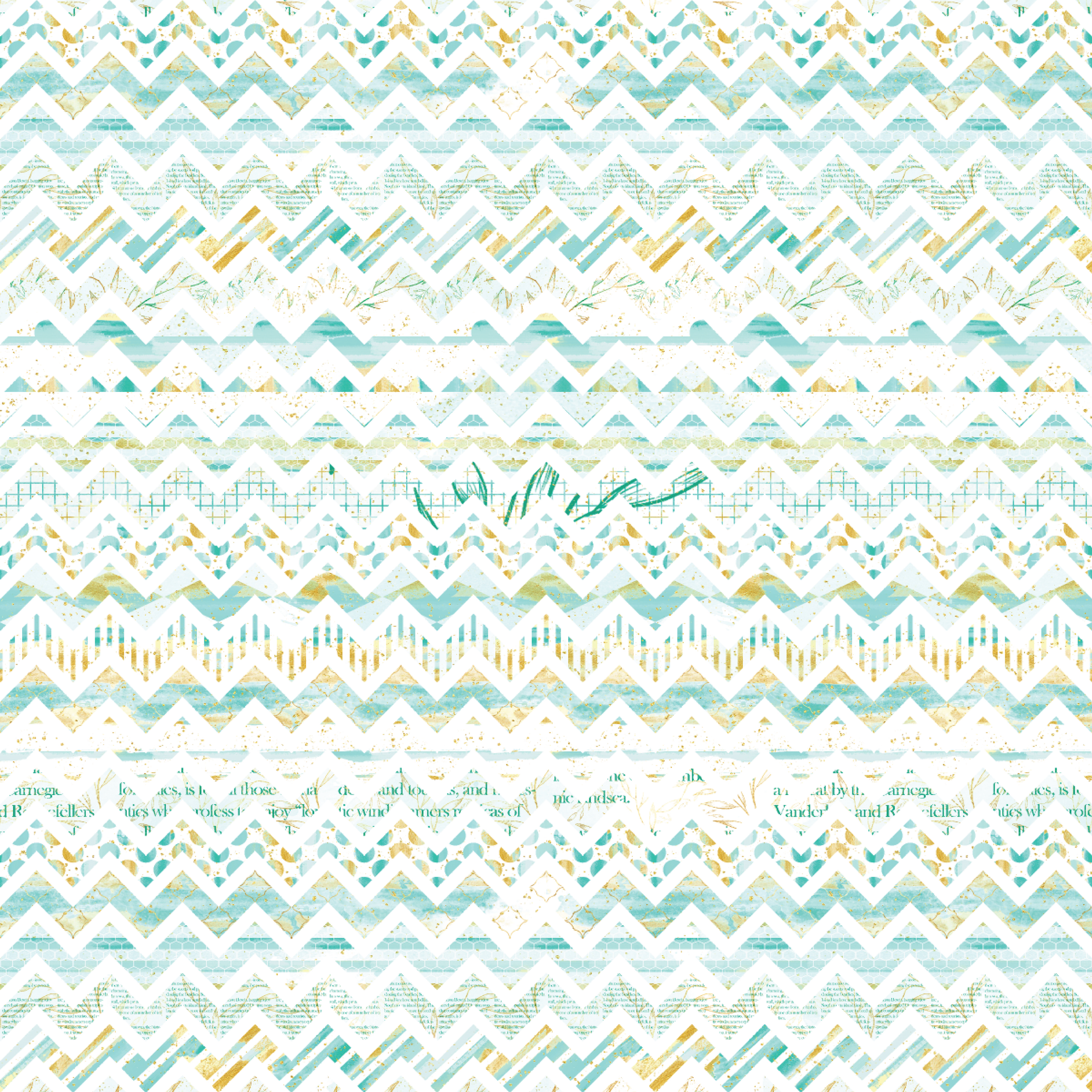 P1420 | Golden Mint Chevron Pattern Acrylic Sheets - Patterns