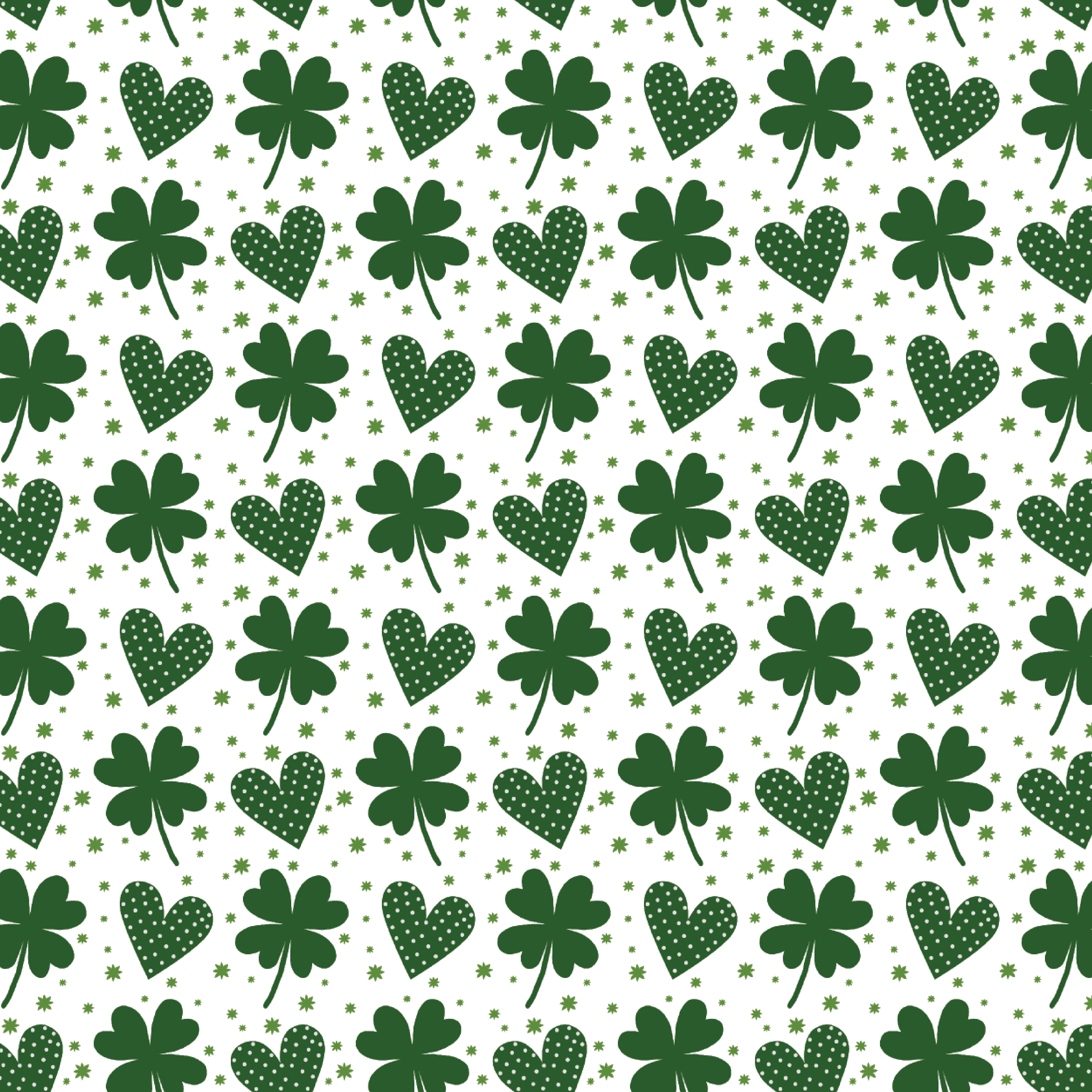 P1421 | Green 4 Leaf Clover & Hearts Pattern Acrylic Sheets - Patterns