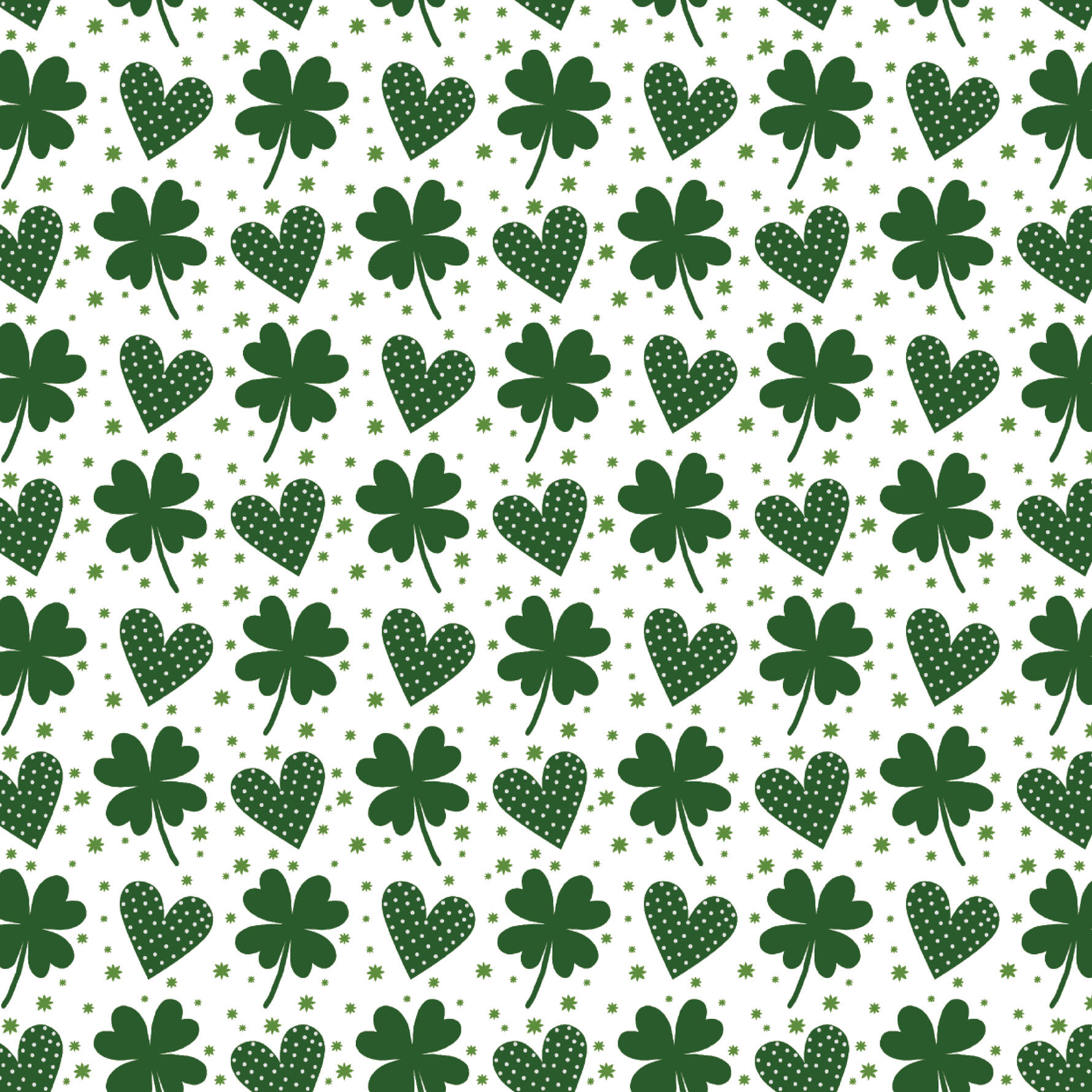 P1421 | Green 4 Leaf Clover & Hearts Pattern Acrylic Sheets - Patterns